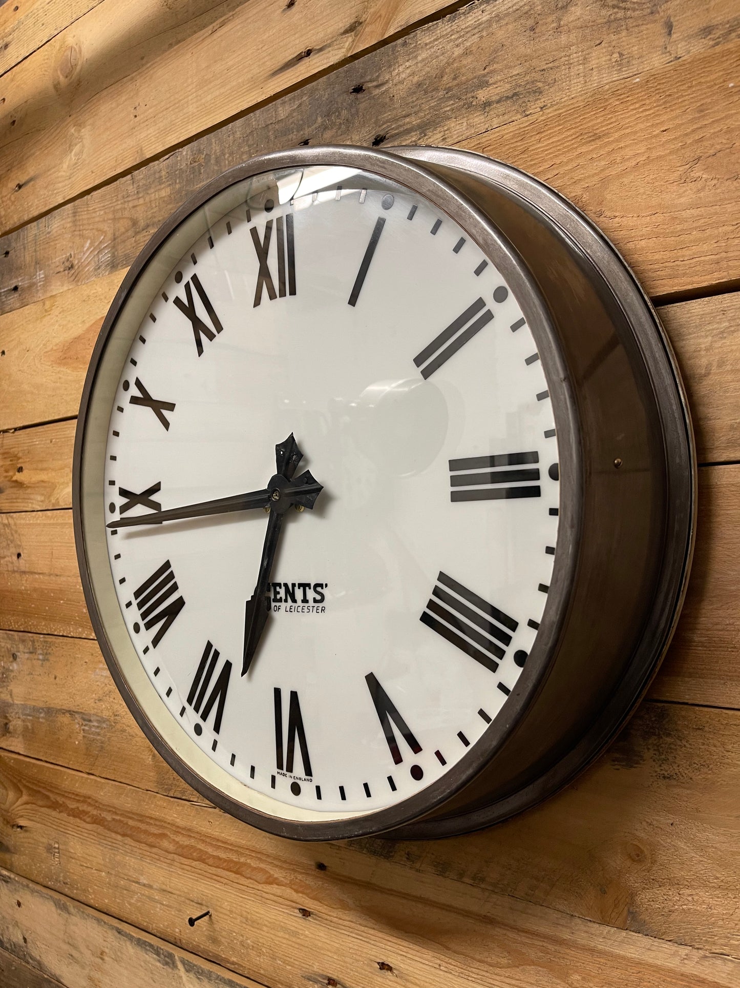 Large Vintage 1940s Industrial Station Clock By Gents Of Leicester