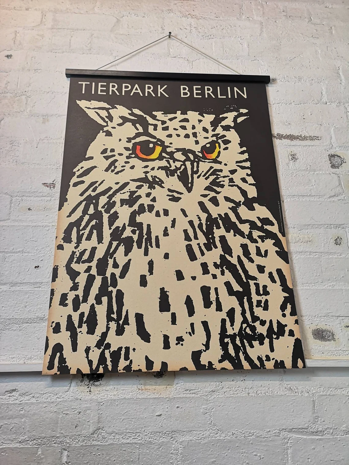 Vintage 1970s Tierpark Berlin Original Zoo Poster Advertising Of An Owl
