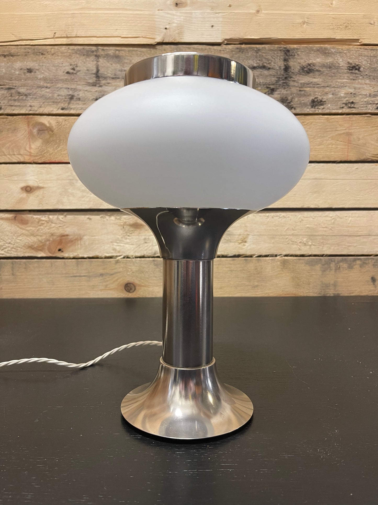 1970s East German Opaline Table Lamps By VEB Narva