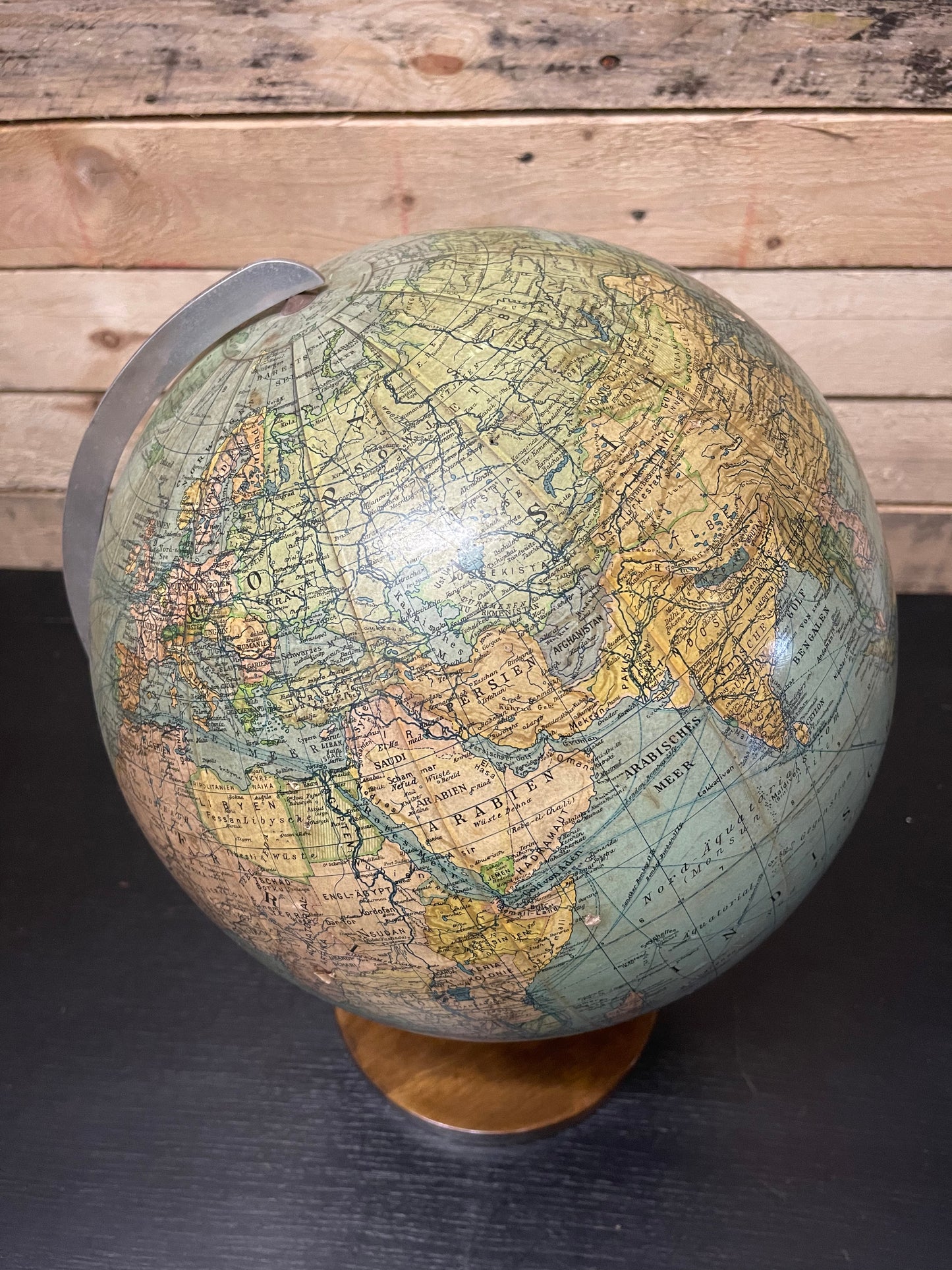 Vintage 1950s German Table Globe By Renowned Makers Columbus