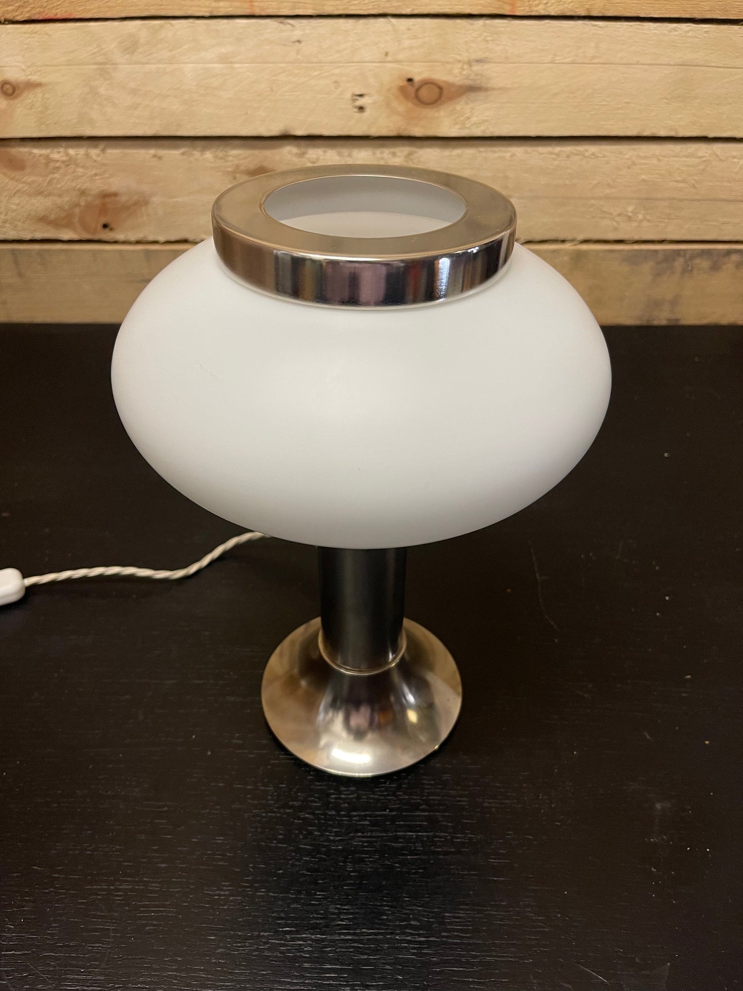 1970s East German Opaline Table Lamps By VEB Narva