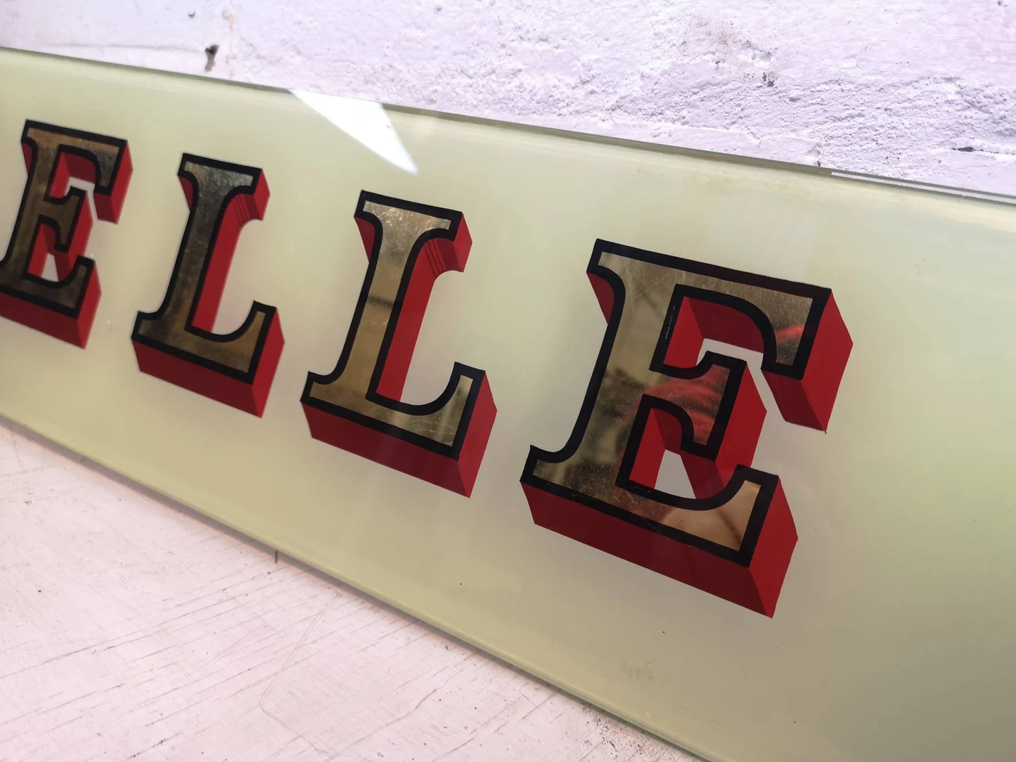 Early 1900s Hand Painted Glass Pub Signs