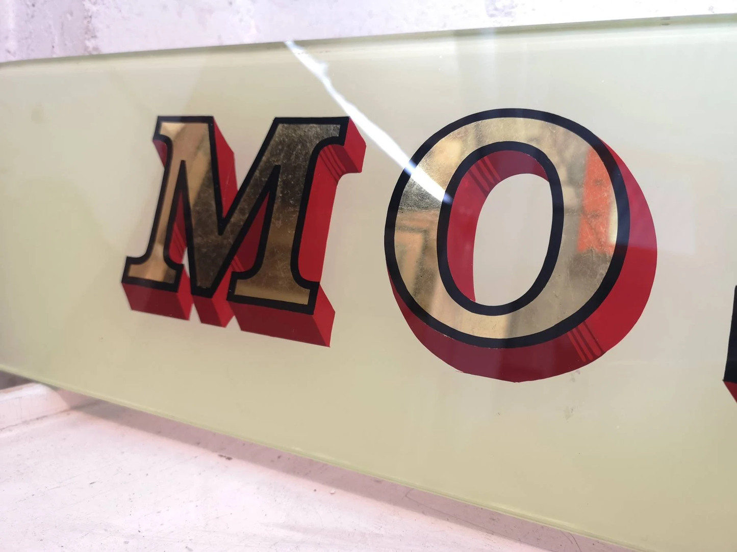 Early 1900s Hand Painted Glass Pub Signs