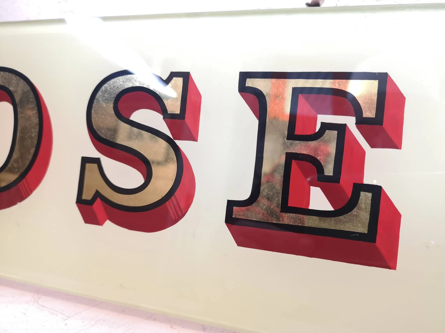 Early 1900s Hand Painted Glass Pub Signs