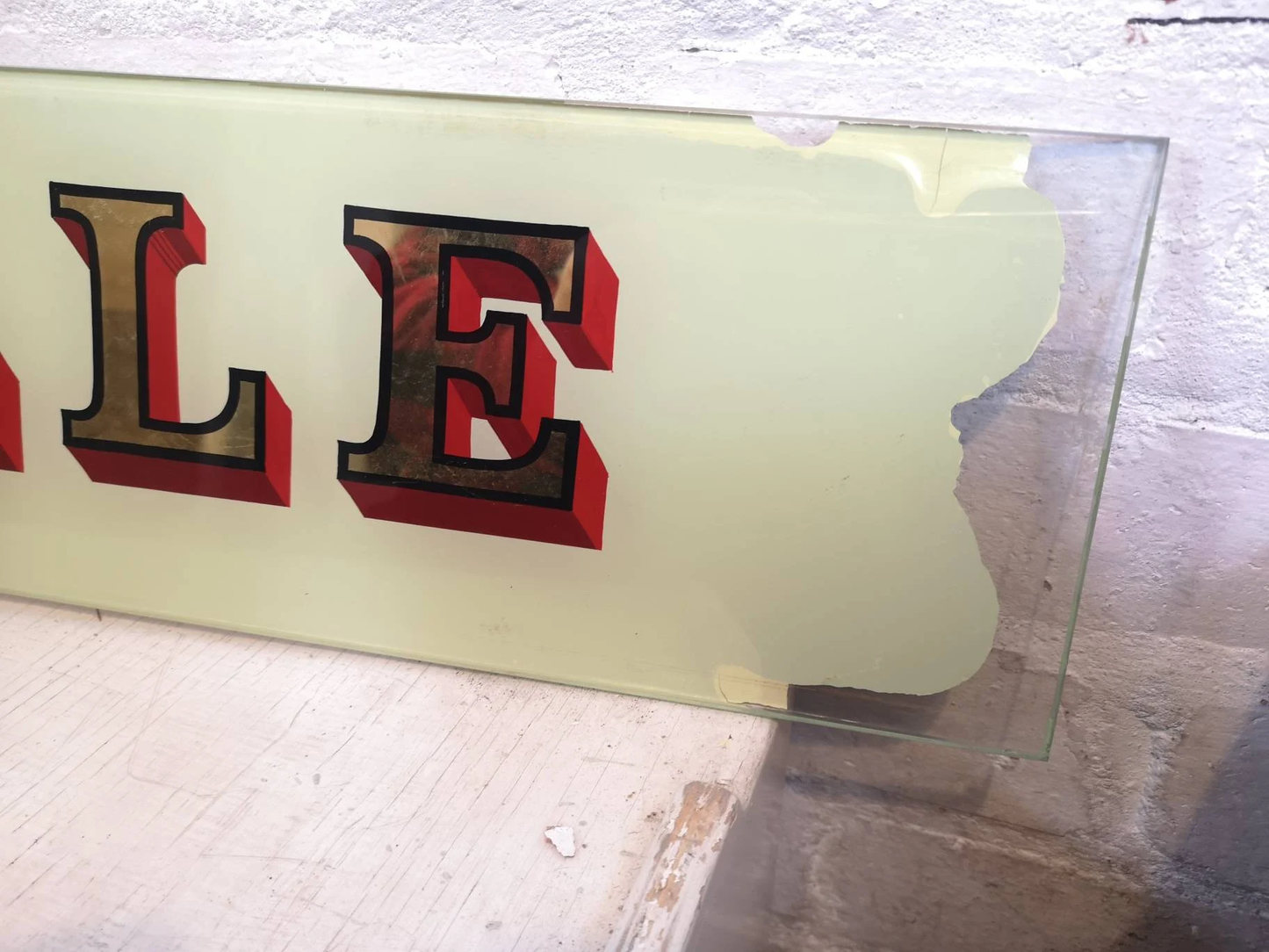 Early 1900s Hand Painted Glass Pub Signs