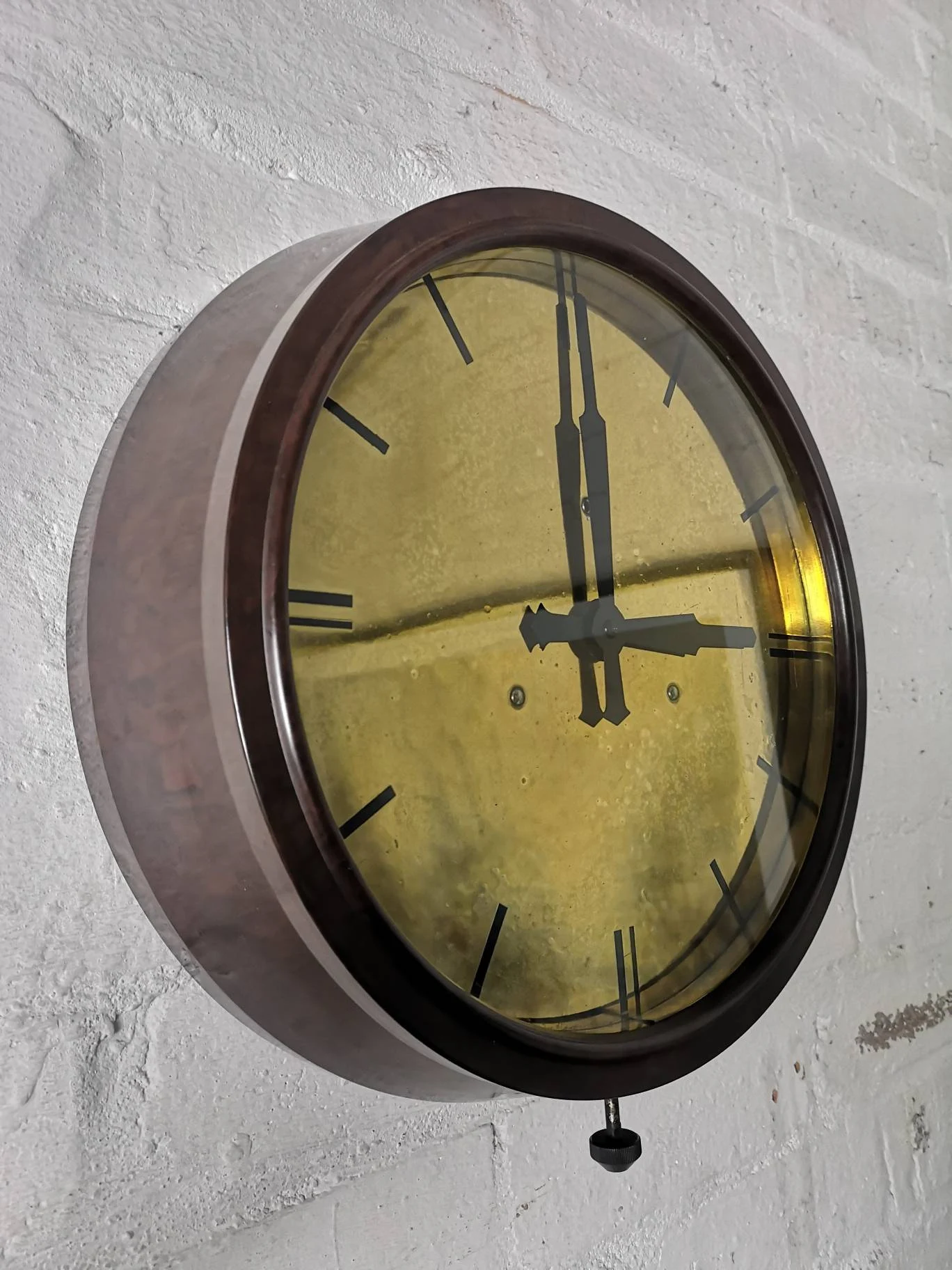 1940s Bakelite & Brass Electric Factory Clock By SEC Smiths English Clocks London