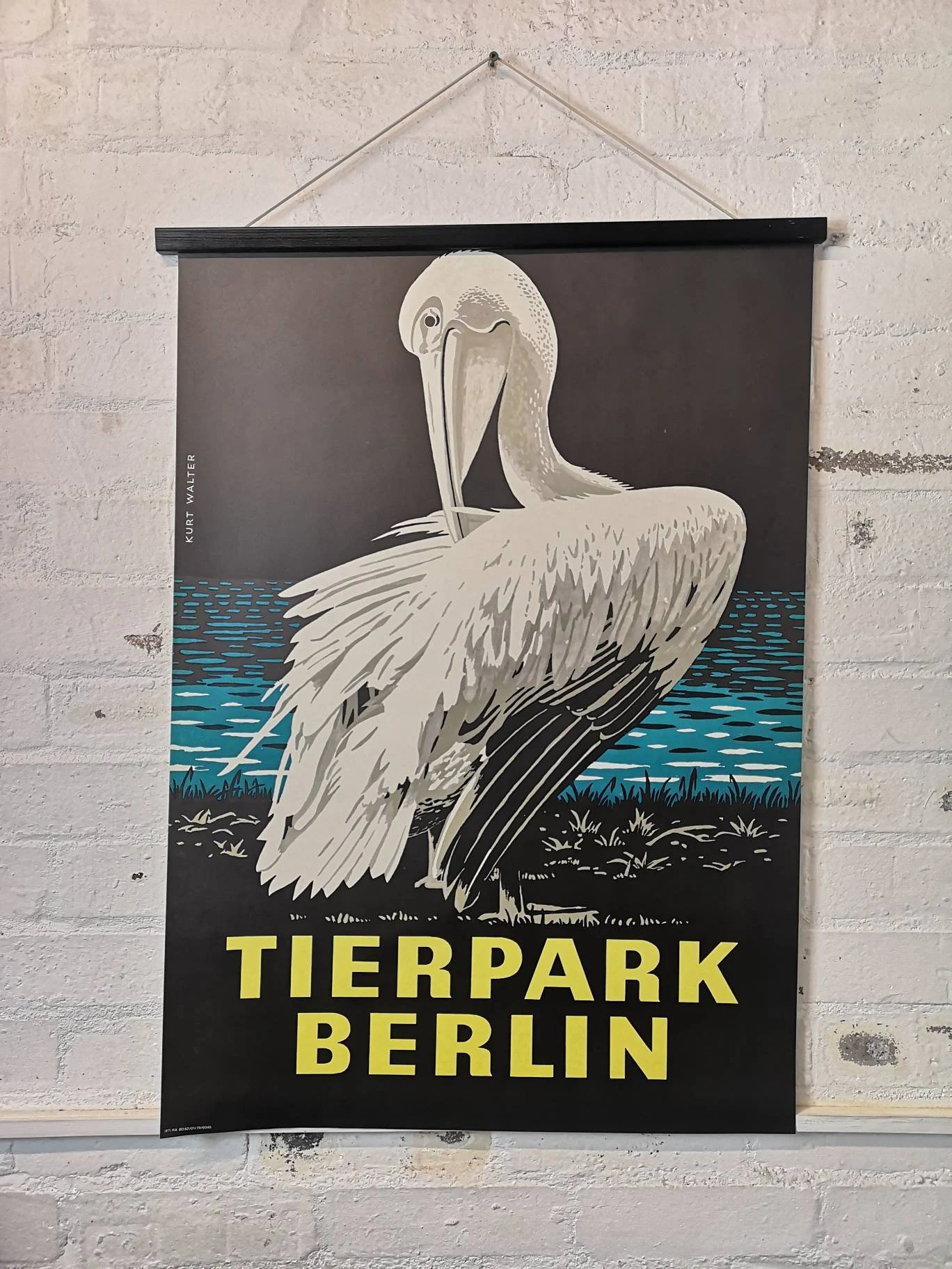 Vintage 1970s Tierpark Berlin Original Zoo Poster Advertising Of A Pelican