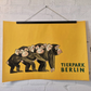 Vintage 1970s Tierpark Berlin Original Zoo Poster Advertising Of Baby Chimpanzees
