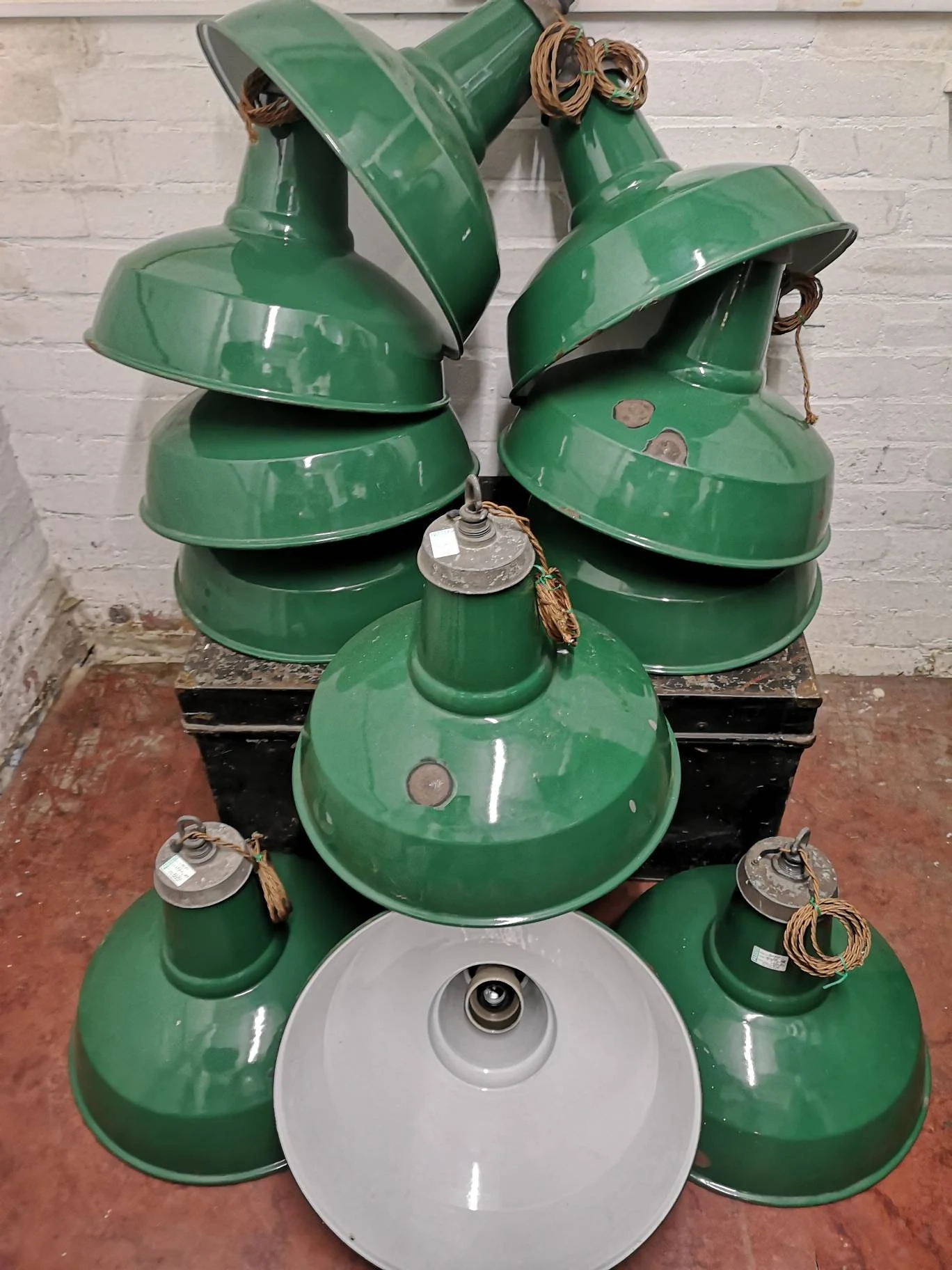 1950s Large Industrial Factory Light By Thorlux