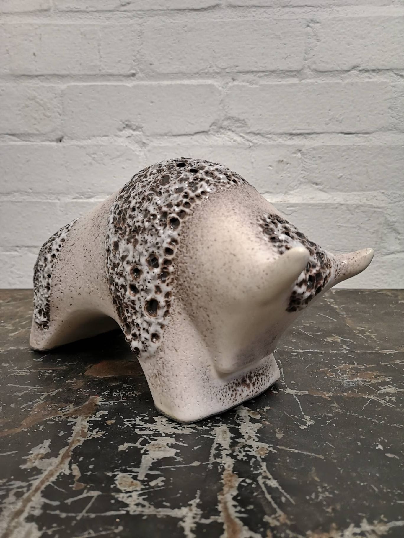 Otto Keramik Ceramic Bull West German Pottery Fat Lava