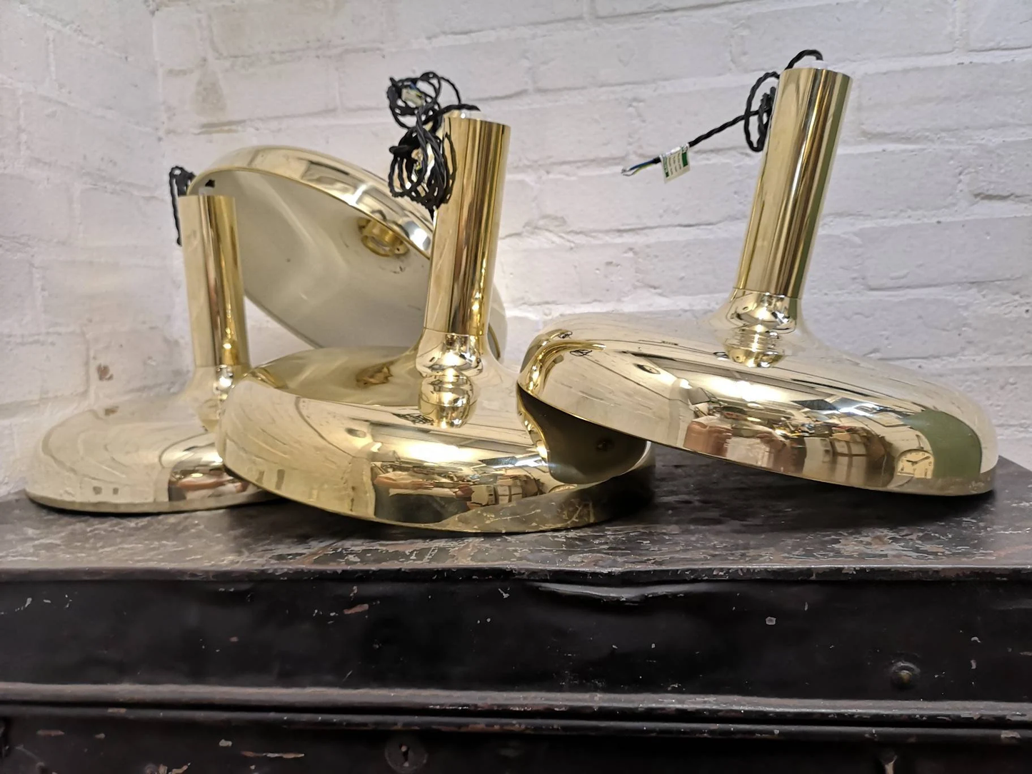 1960s Brass Pendant Lights By Sölken Germany