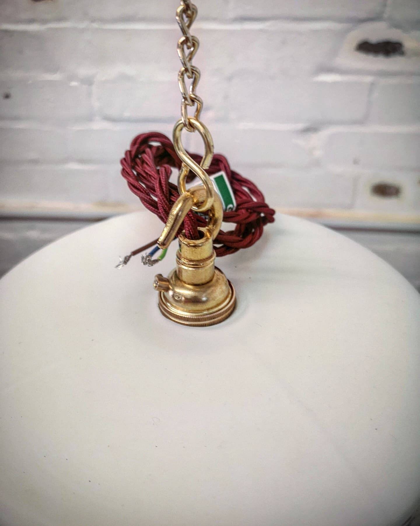 1960s Czech Cubic Effect Opaline Glass Pendant Light