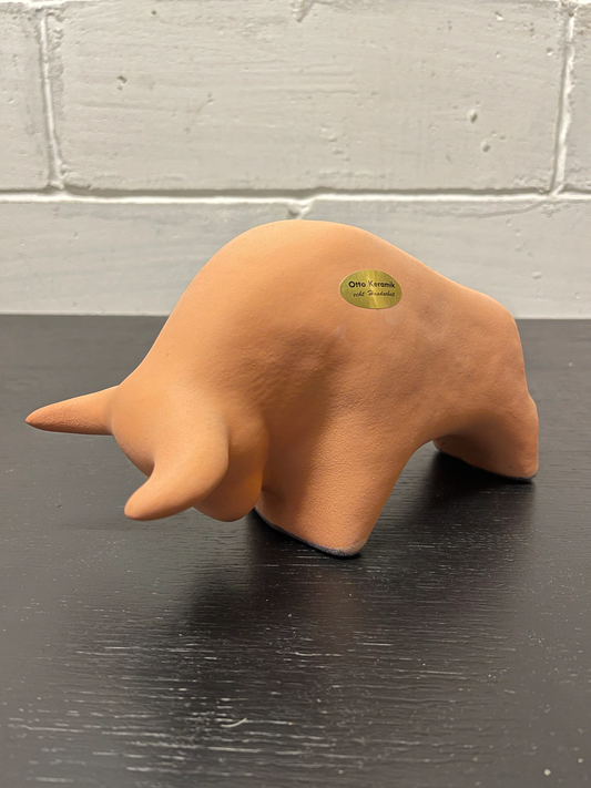 Otto Keramik Ceramic Bull West German Pottery Fat Lava