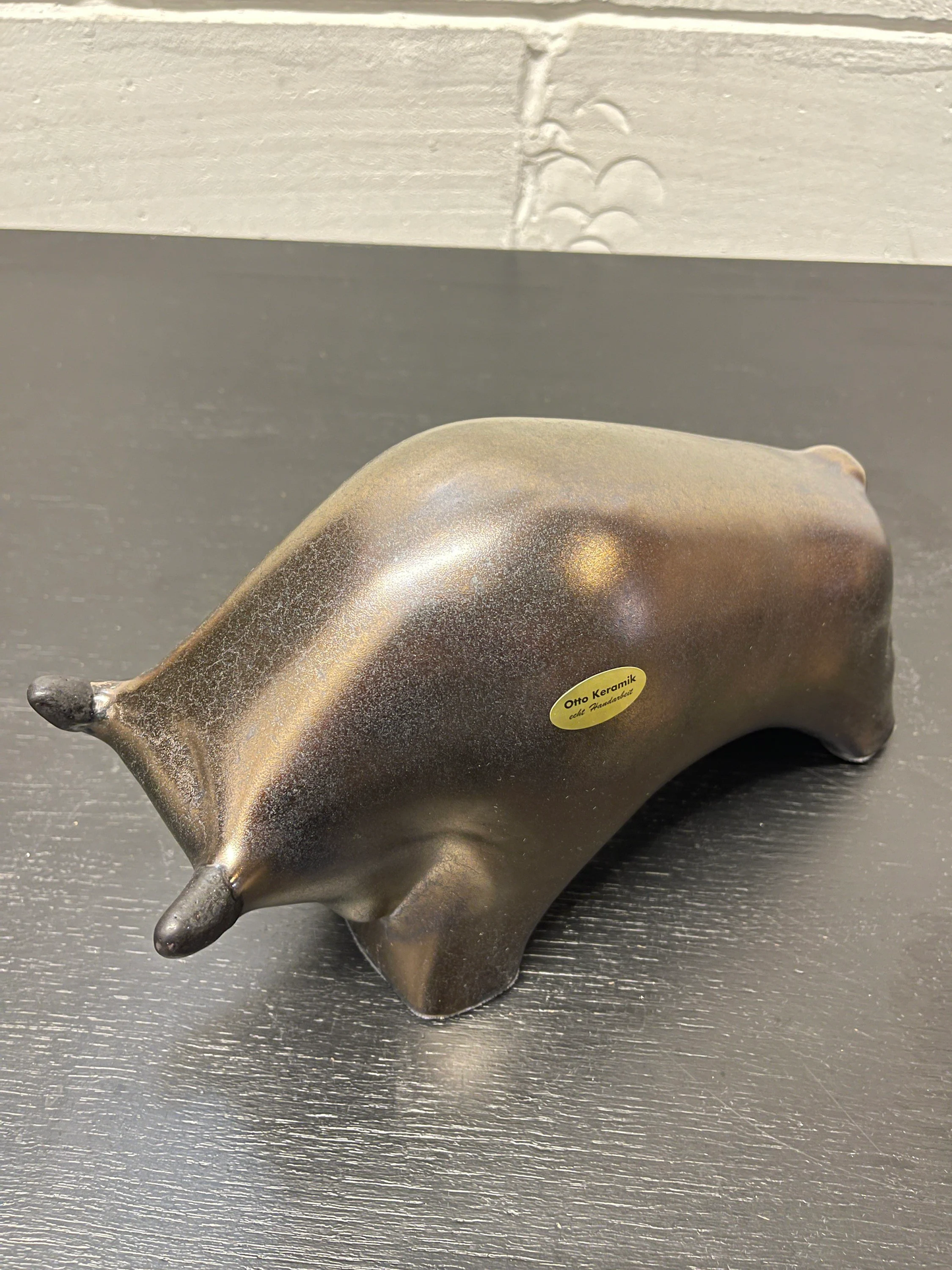 Otto Keramik Ceramic Bull West German Pottery Fat Lava