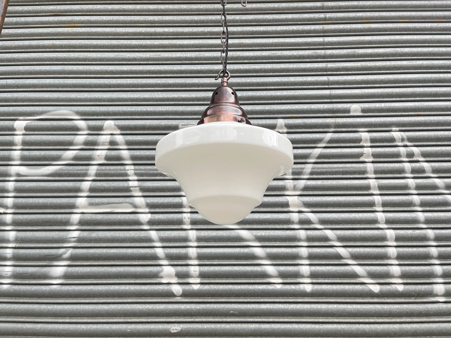 1930s Opaline Pendant Light By Benjamin Electric Manufacturing Company