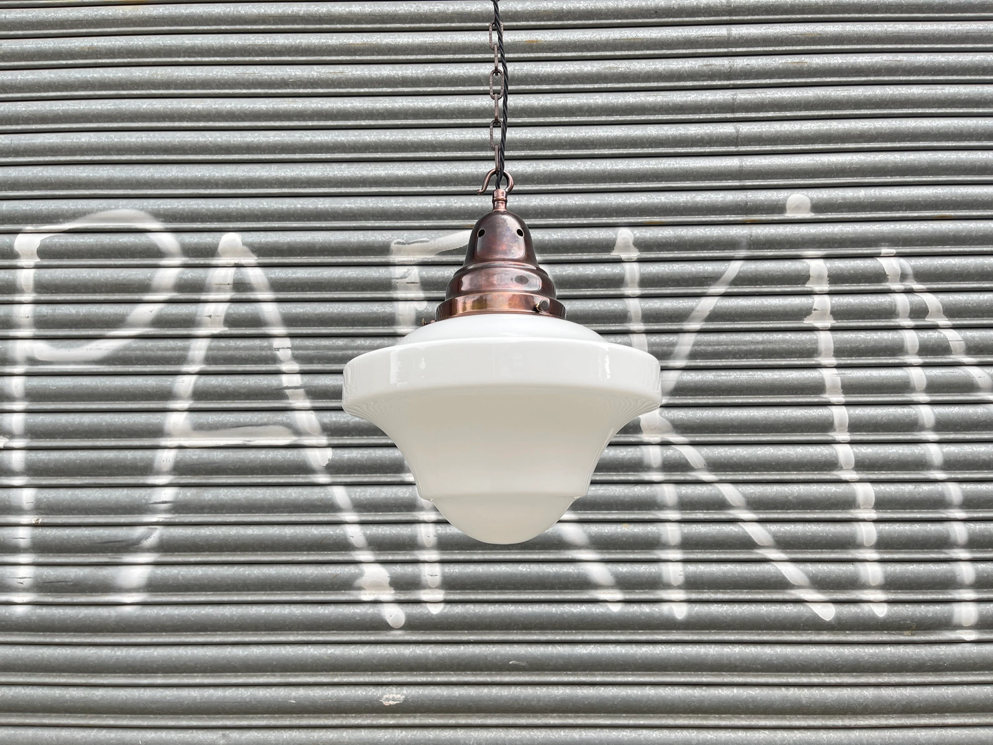 1930s Opaline Pendant Light By Benjamin Electric Manufacturing Company