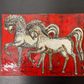 1960s Ruscha Art Stallions Hand Painted Ceramic Mural Germany