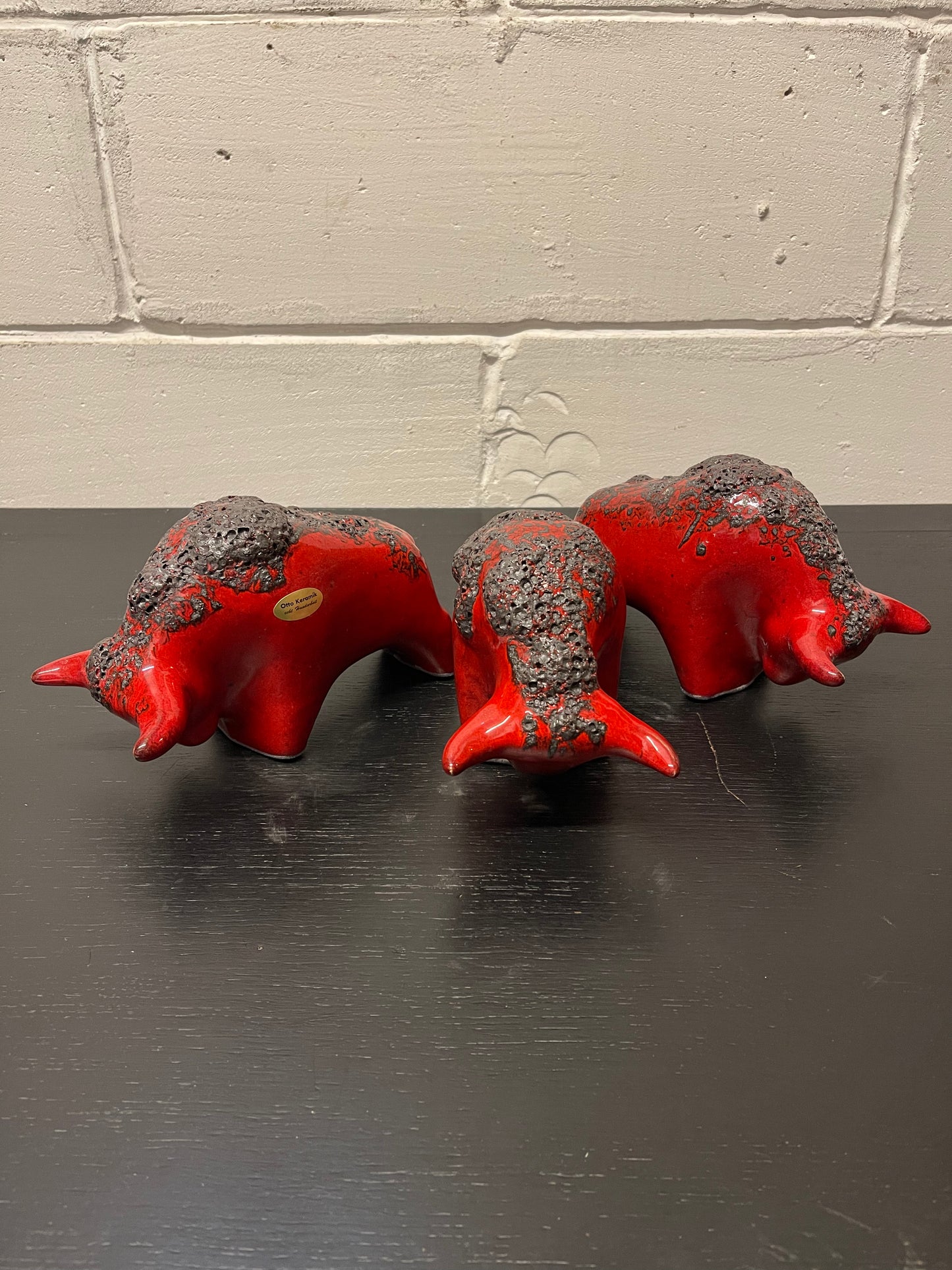 Otto Keramik Ceramic Bull West German Pottery Fat Lava