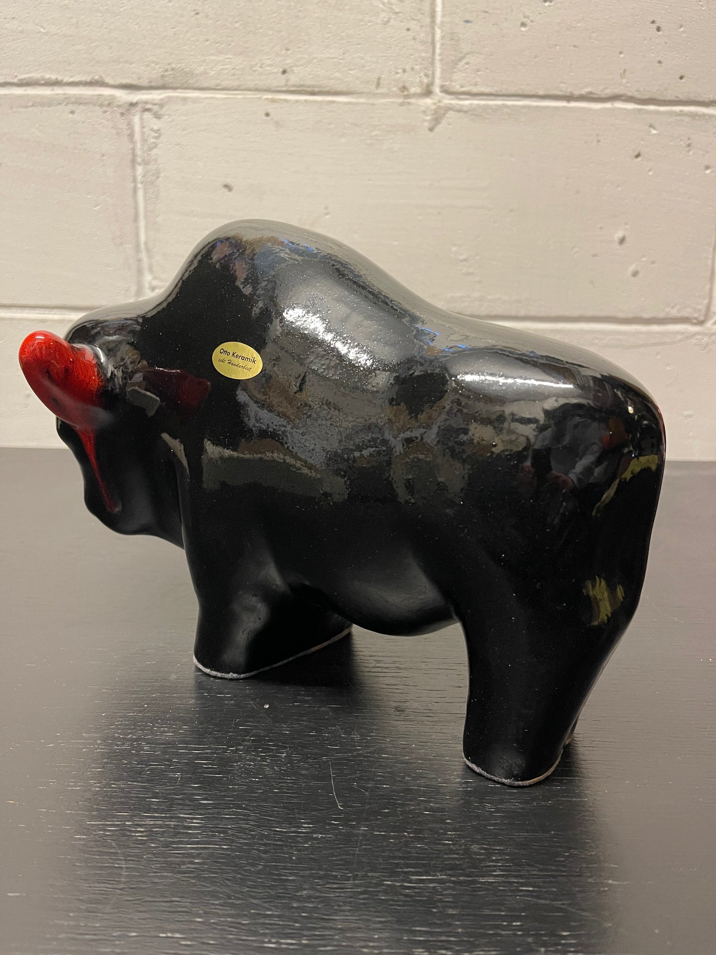 Otto Keramik Ceramic Bull West German Pottery Fat Lava