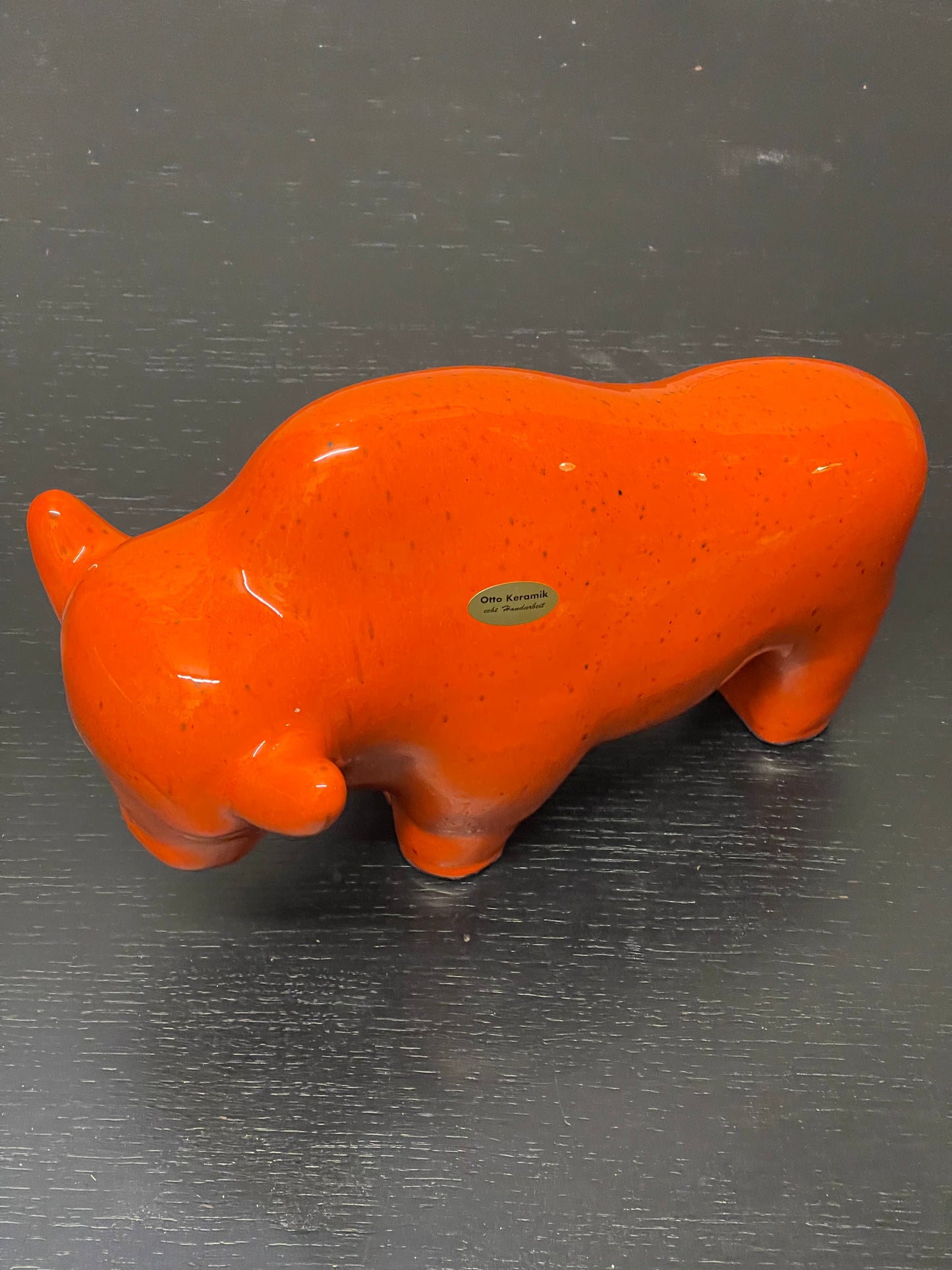 Otto Keramik Ceramic Bull West German Pottery Fat Lava
