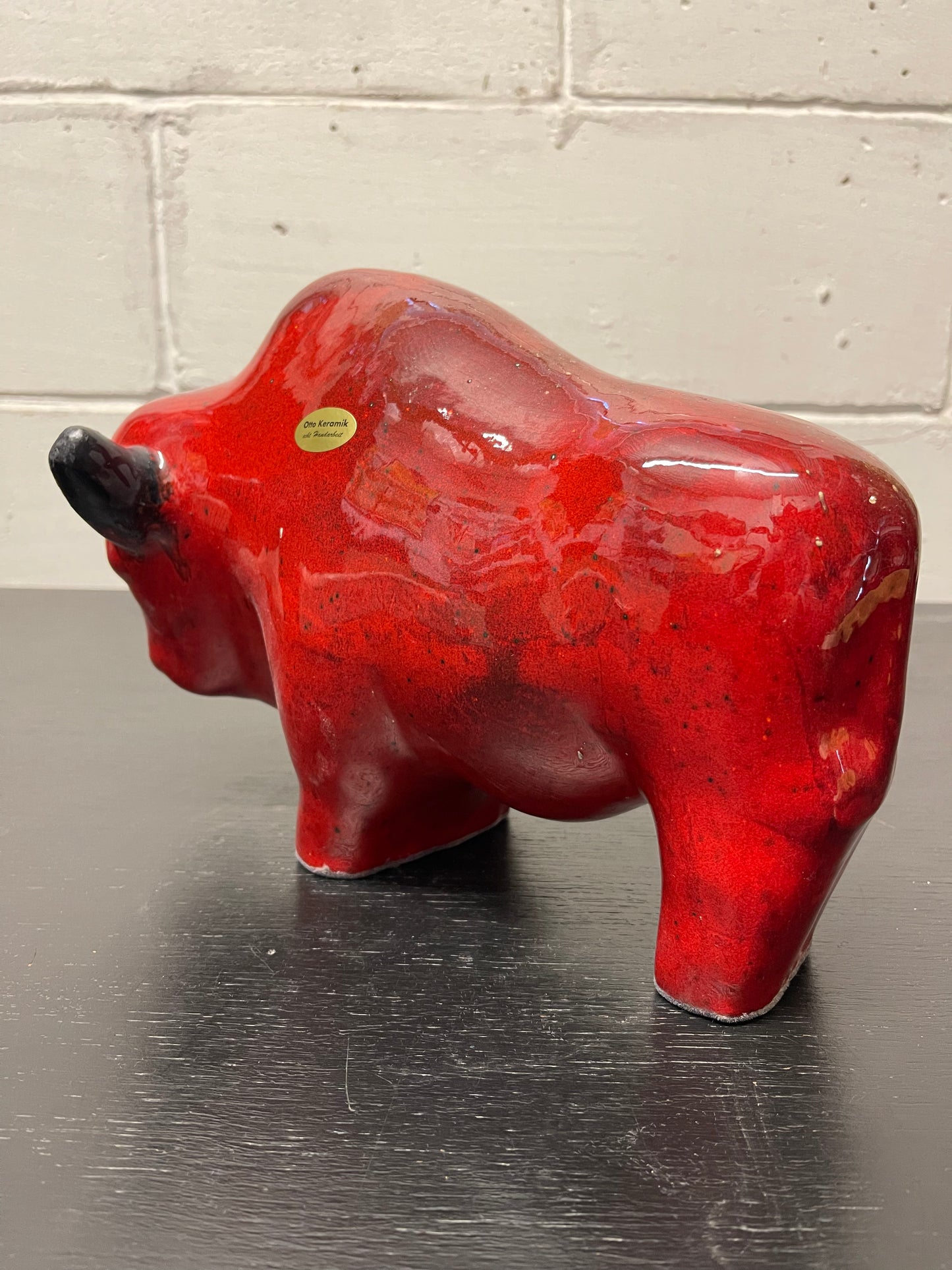 Otto Keramik Ceramic Bull West German Pottery Fat Lava