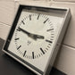 Czech Industrial 1960s Square Factory Clocks By Pragotron
