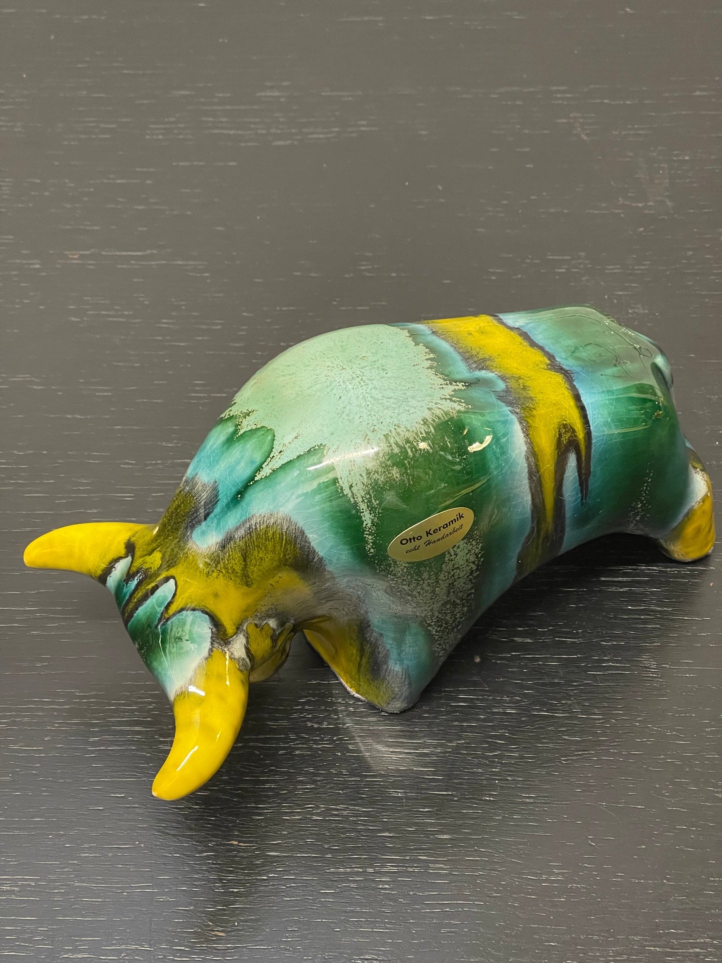 Otto Keramik Ceramic Bull West German Pottery Fat Lava