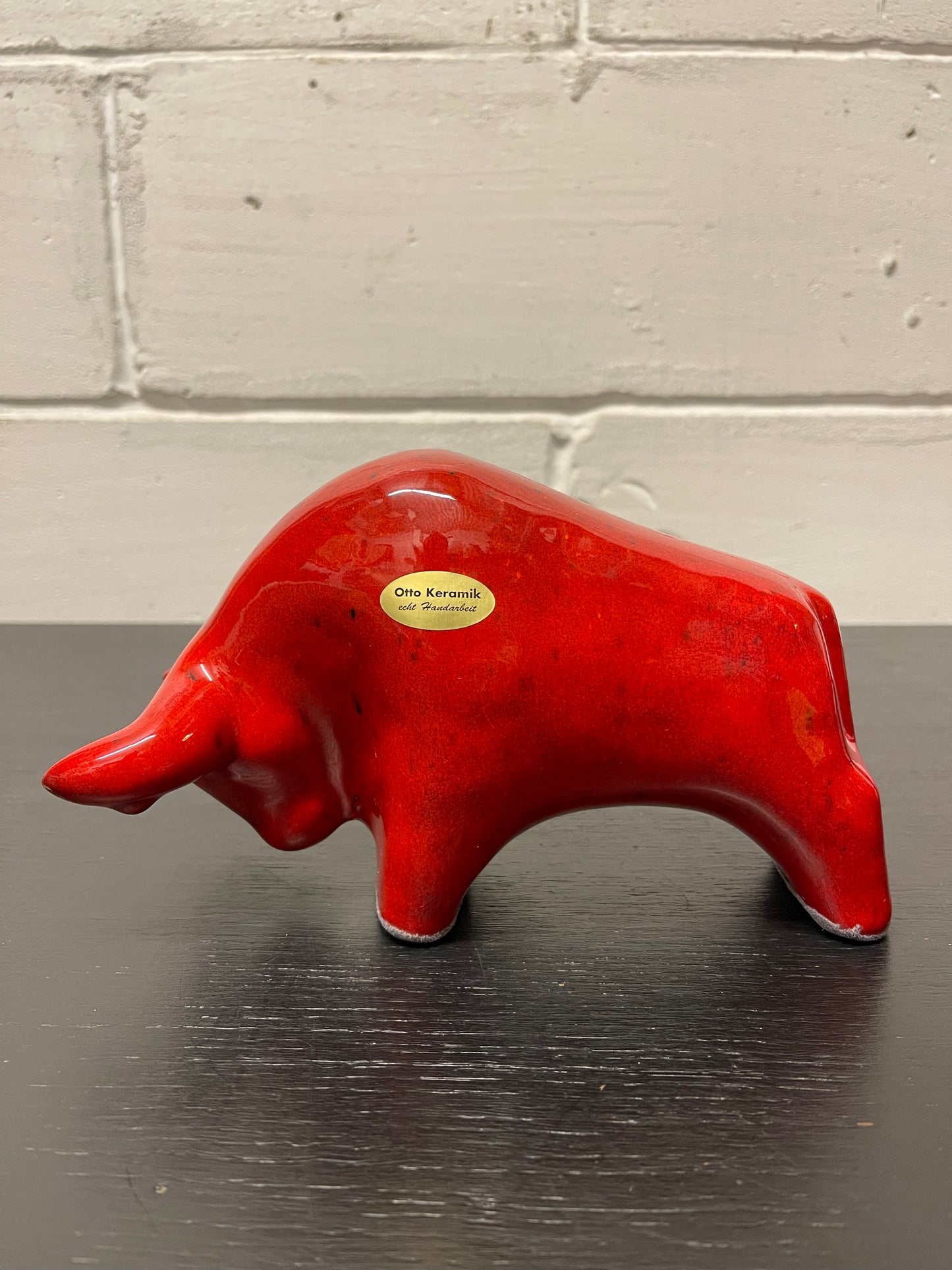 Otto Keramik Ceramic Bull West German Pottery Fat Lava