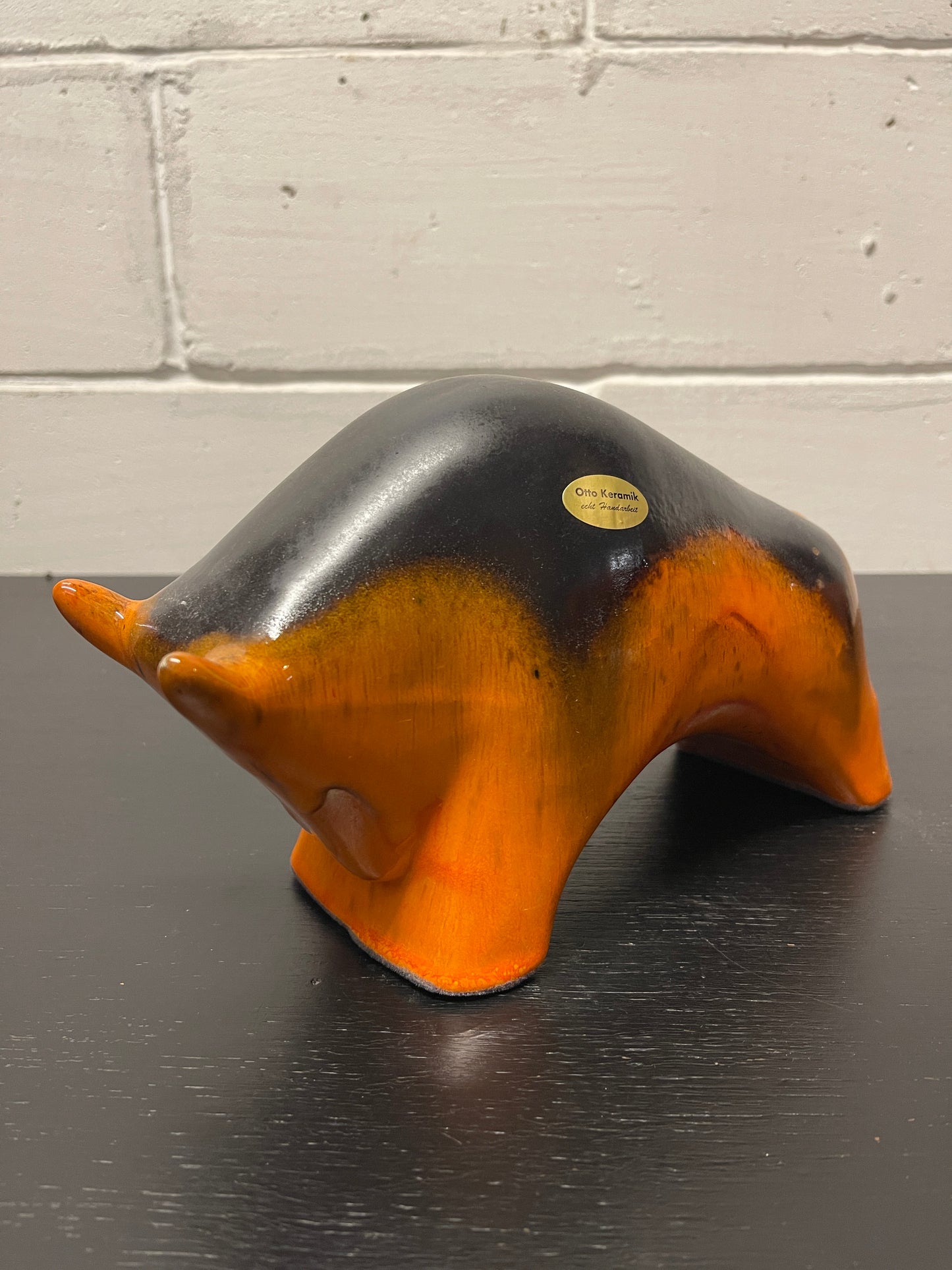 Otto Keramik Ceramic Bull West German Pottery Fat Lava