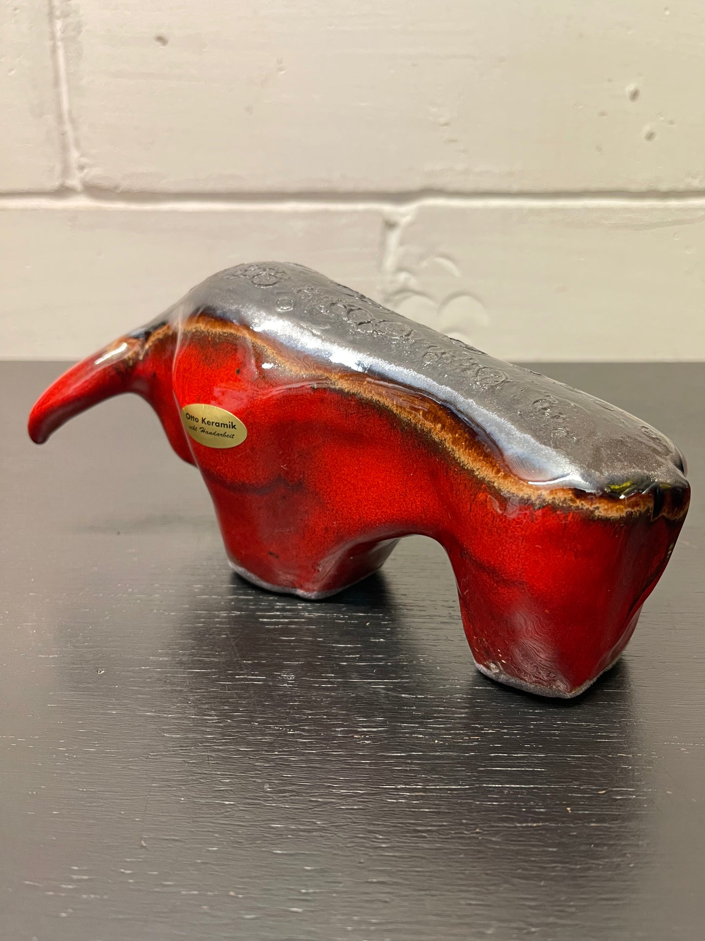 Otto Keramik Ceramic Bull West German Pottery Fat Lava