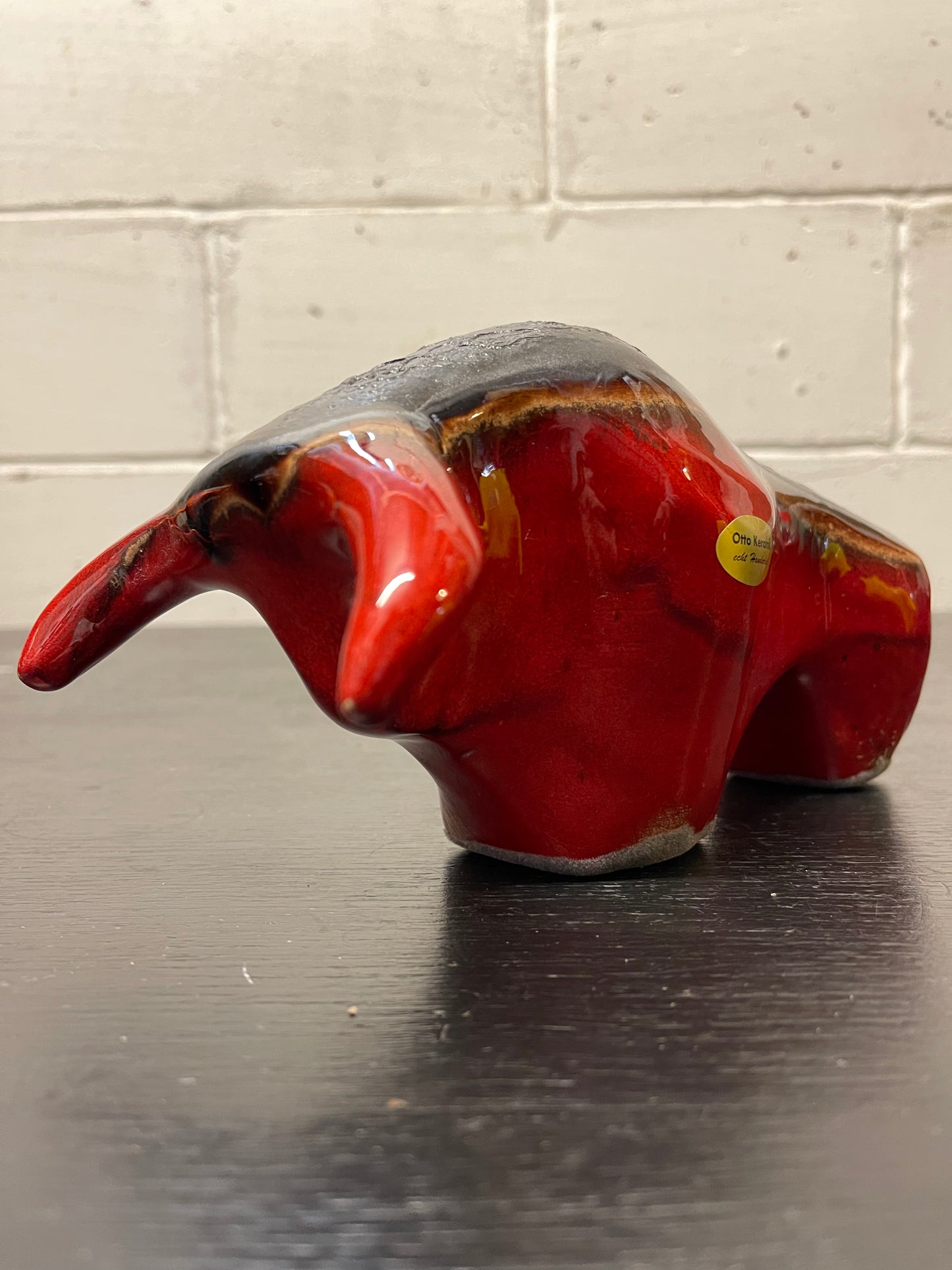 Otto Keramik Ceramic Bull West German Pottery Fat Lava