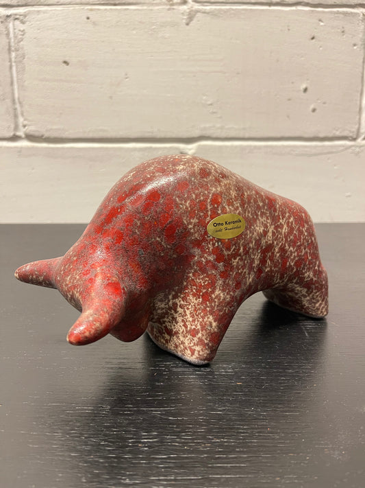 Otto Keramik Ceramic Bull West German Pottery Fat Lava