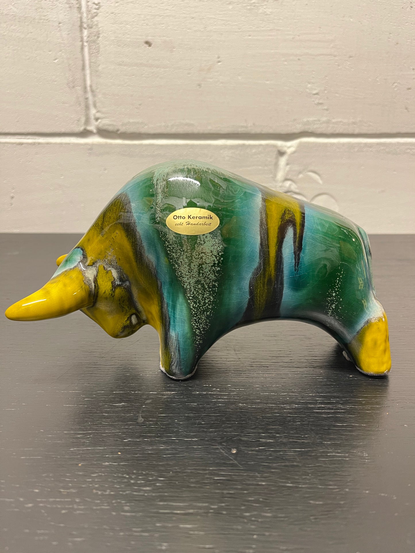 Otto Keramik Ceramic Bull West German Pottery Fat Lava
