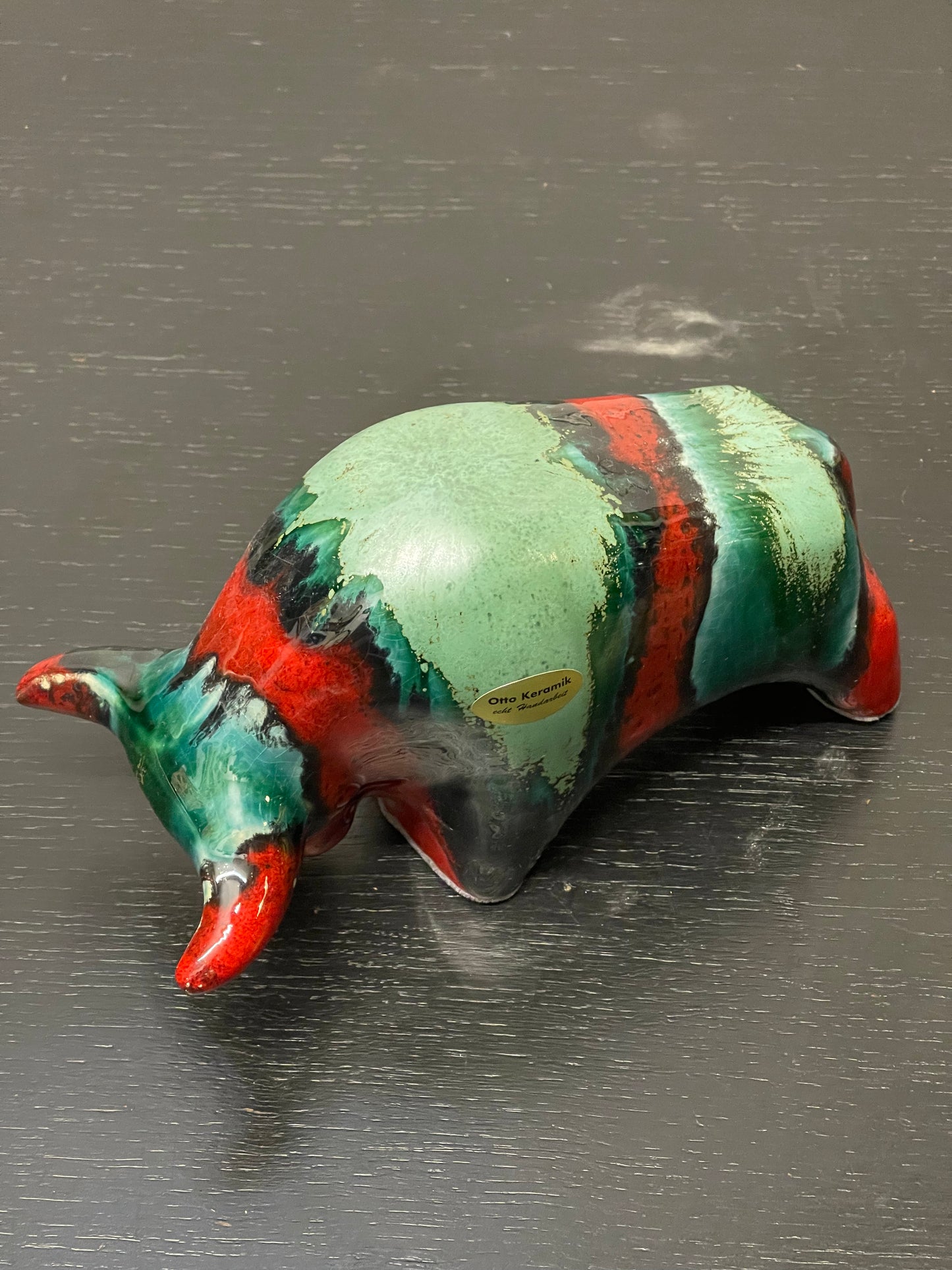 Otto Keramik Ceramic Bull West German Pottery Fat Lava