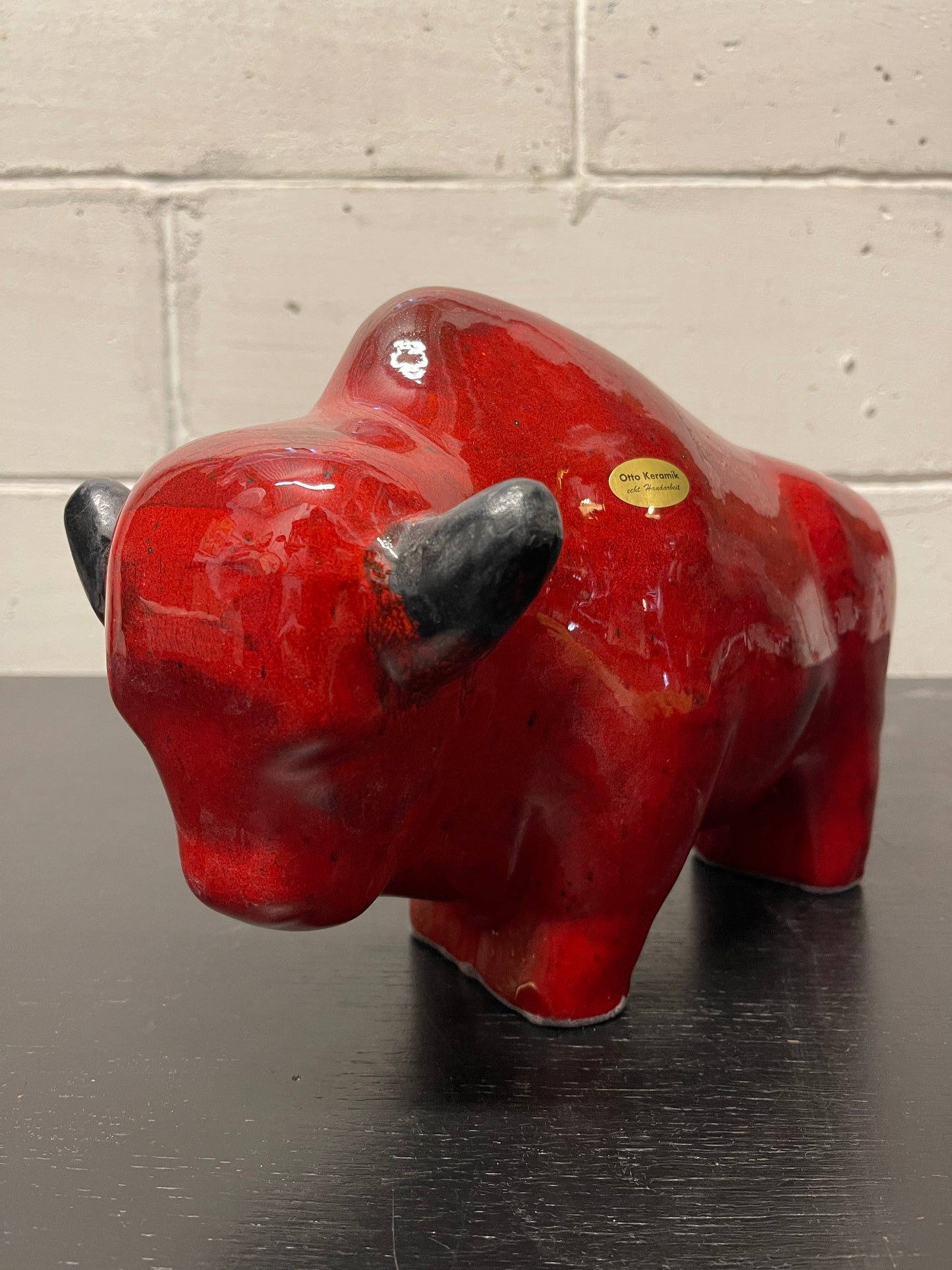 Otto Keramik Ceramic Bull West German Pottery Fat Lava