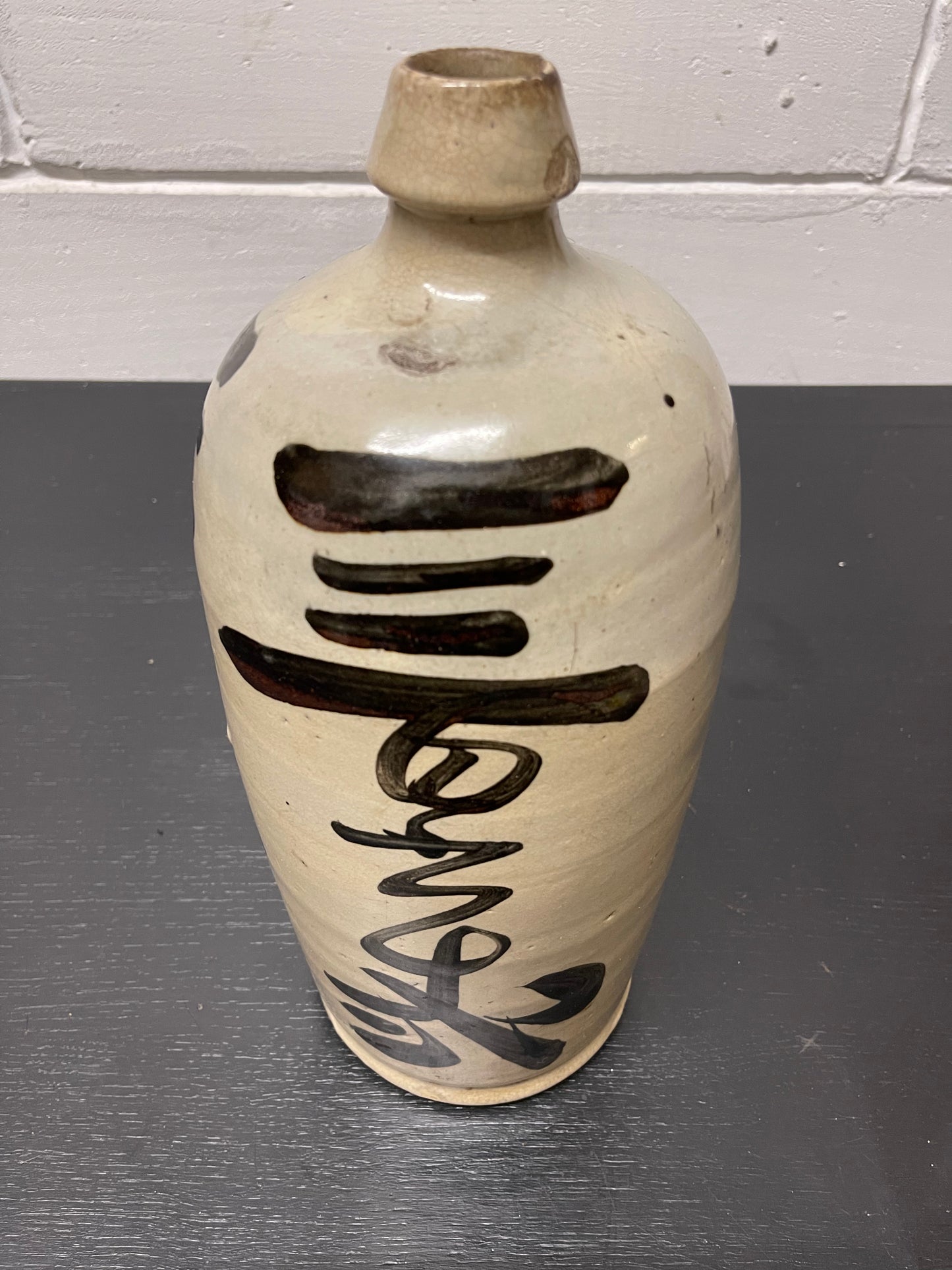 Large Antique Japanese Ceramic Saki Bottles