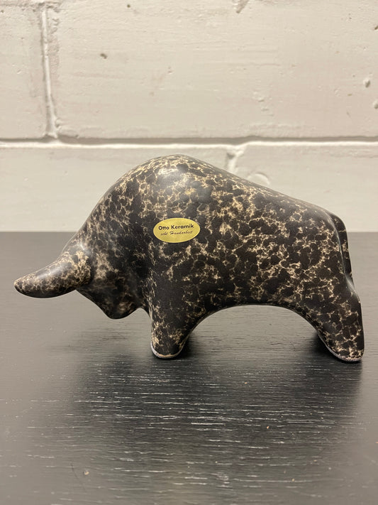 Otto Keramik Ceramic Bull West German Pottery Fat Lava