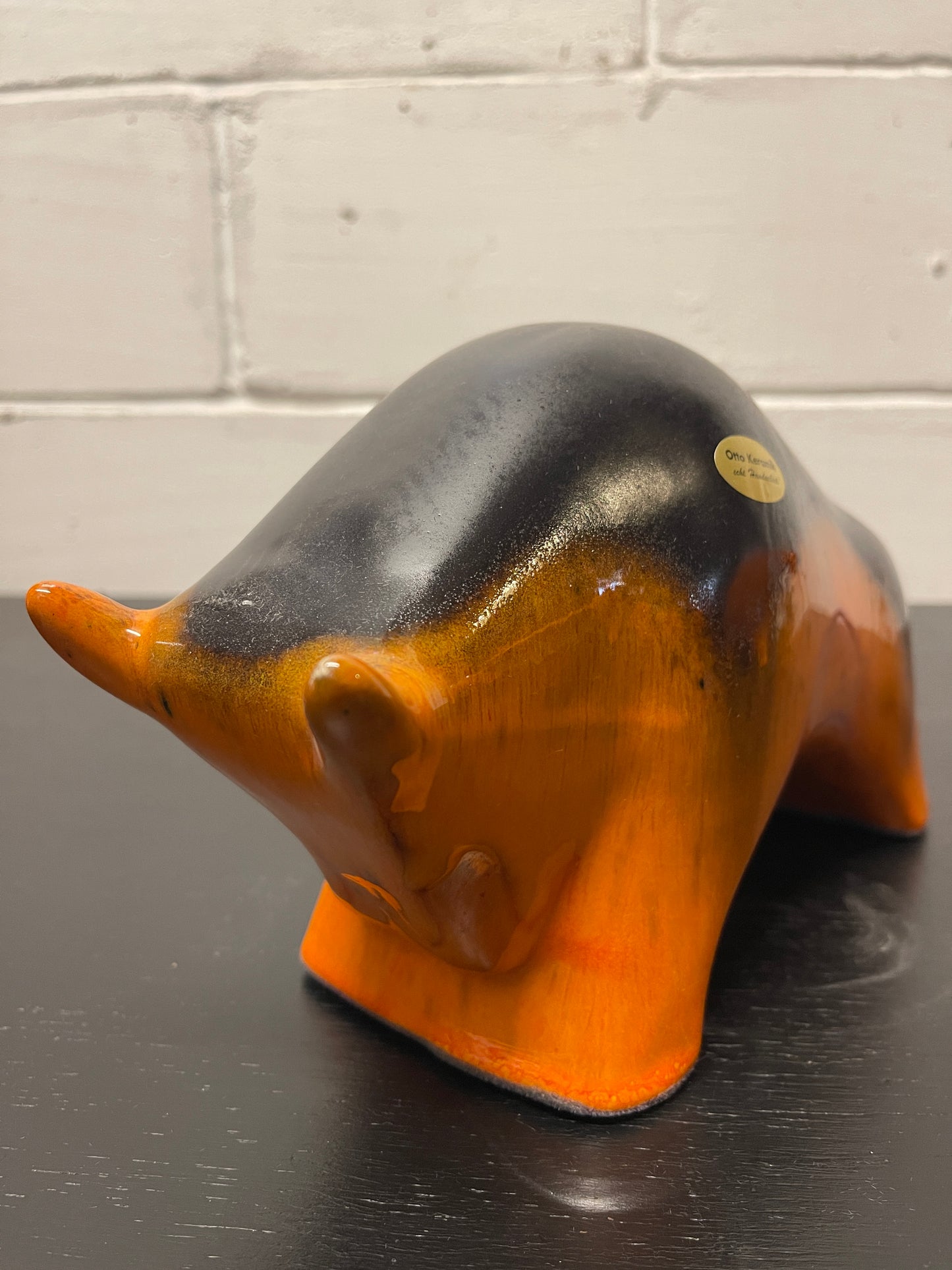 Otto Keramik Ceramic Bull West German Pottery Fat Lava