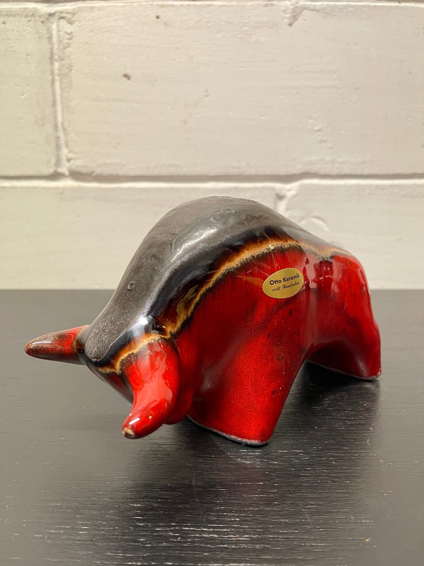 Otto Keramik Ceramic Bull West German Pottery Fat Lava