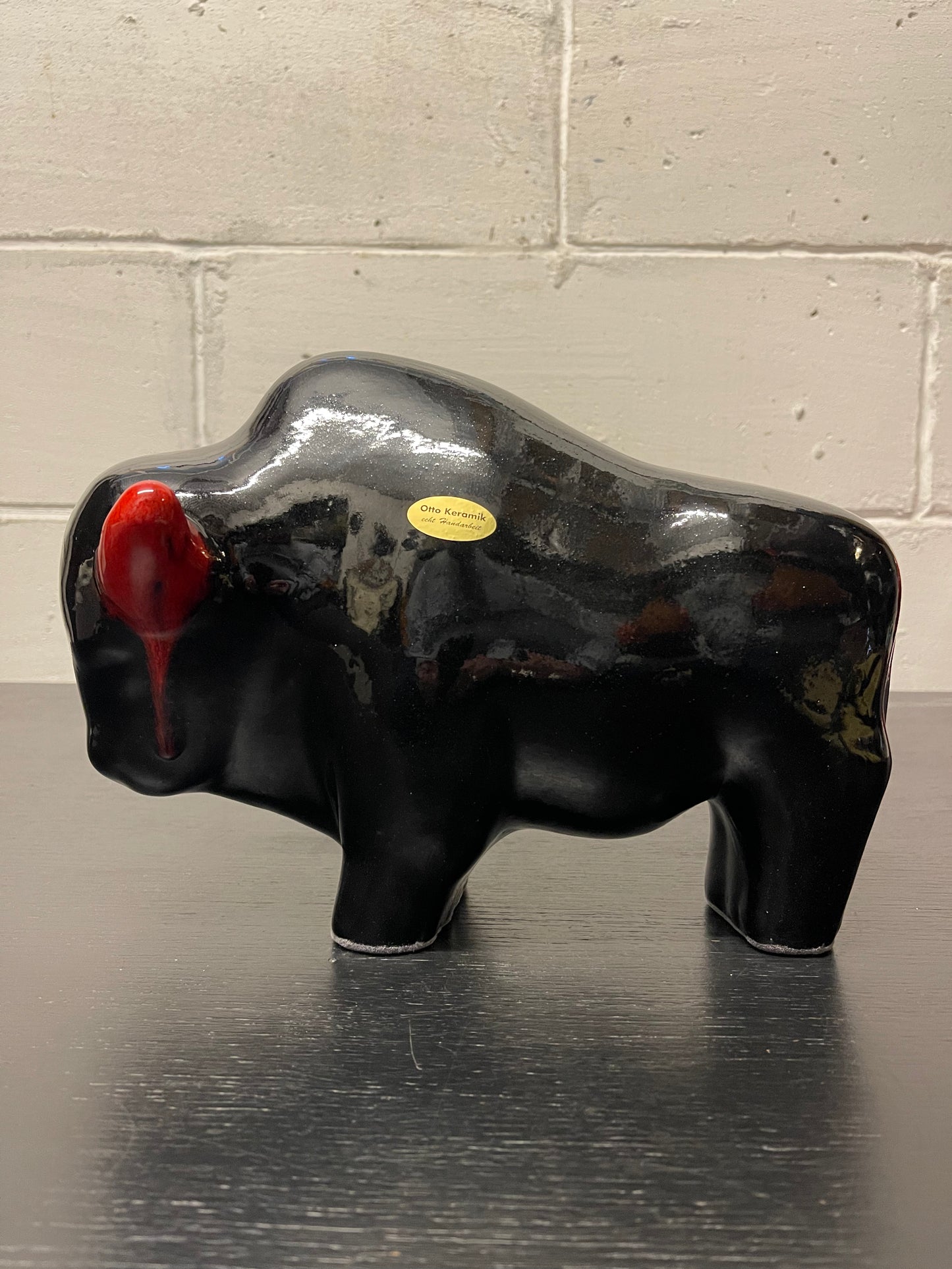Otto Keramik Ceramic Bull West German Pottery Fat Lava