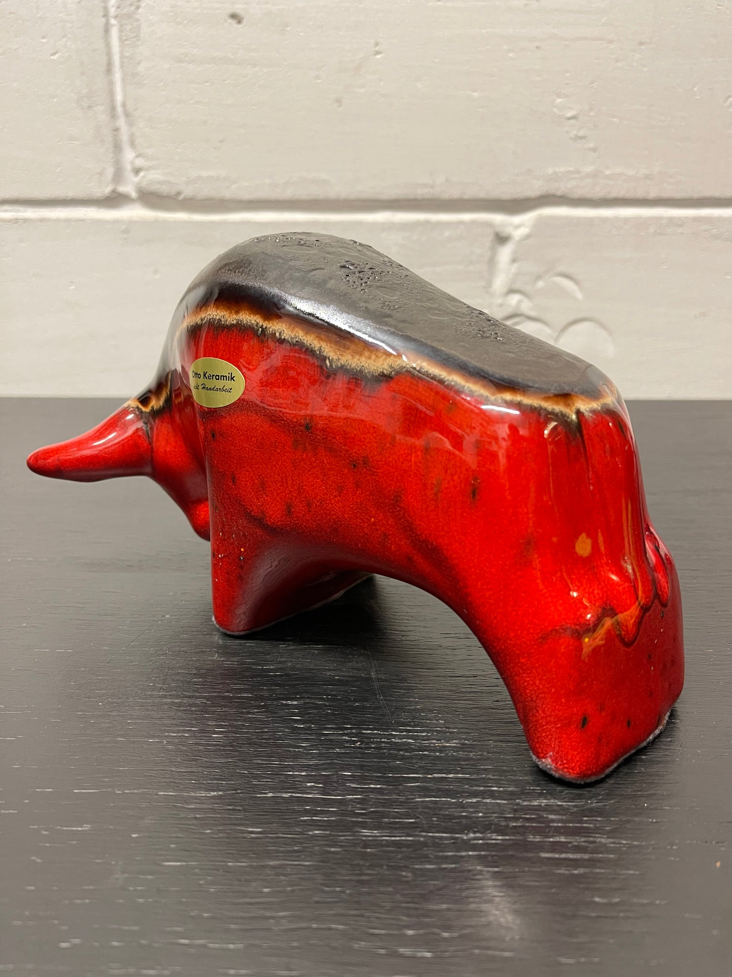 Otto Keramik Ceramic Bull West German Pottery Fat Lava