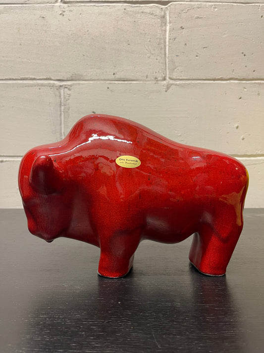 Otto Keramik Ceramic Bull West German Pottery Fat Lava