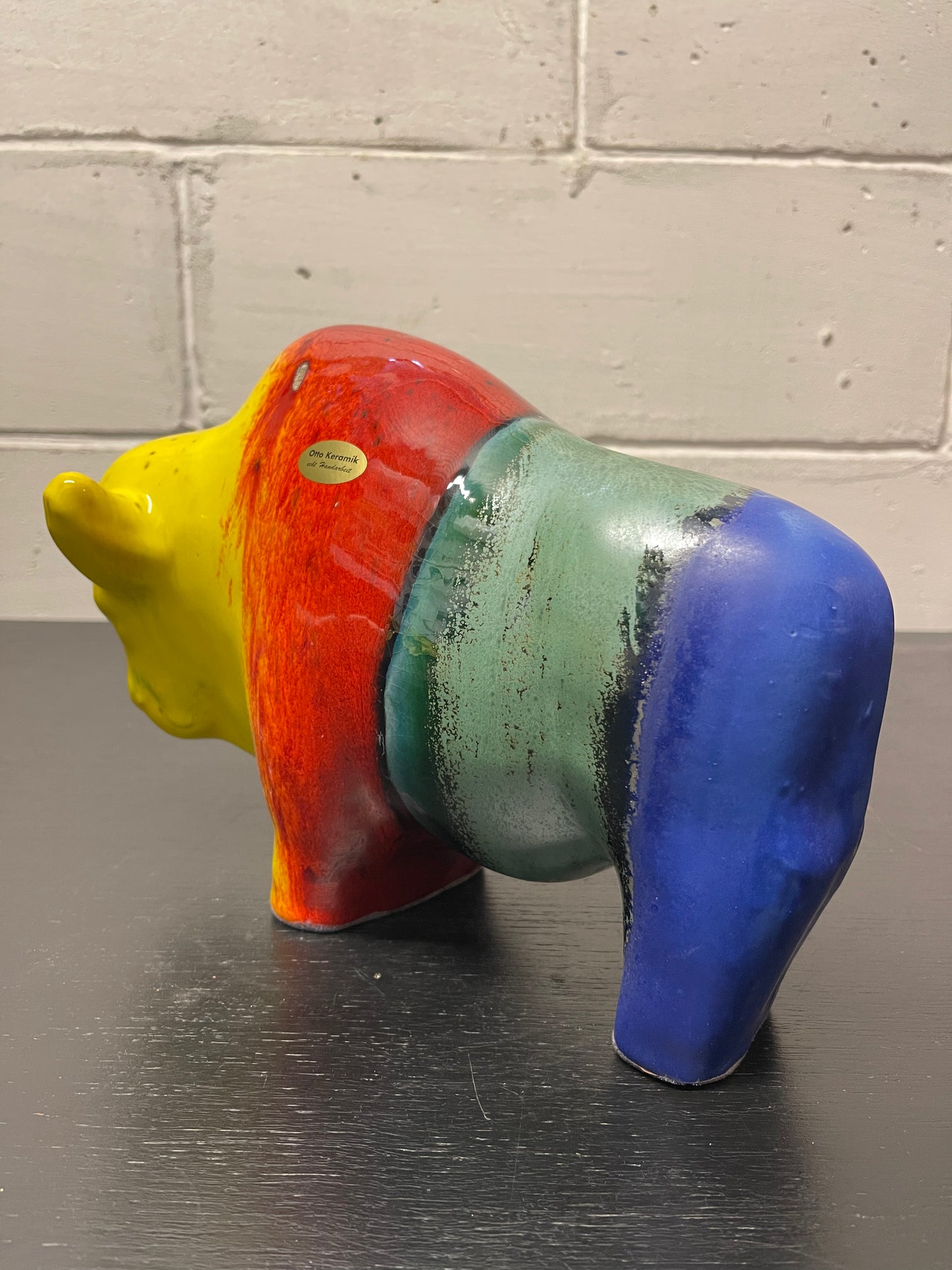 Otto Keramik Ceramic Bull West German Pottery Fat Lava