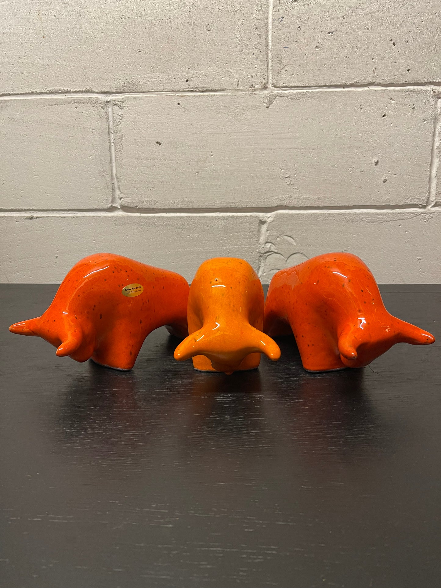 Otto Keramik Ceramic Bull West German Pottery Fat Lava