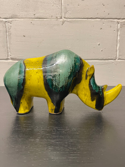 Exclusive Otto Keramik Ceramic Rhino West German Pottery Fat Lava