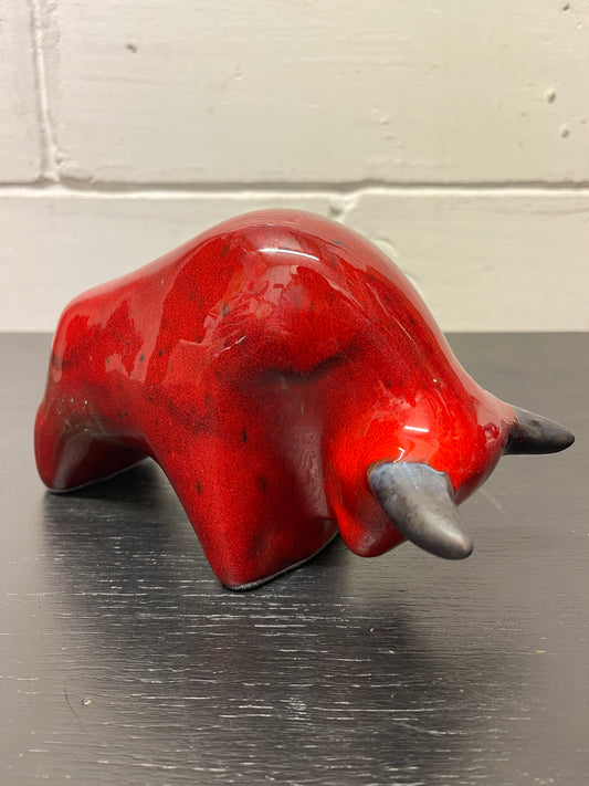 Otto Keramik Ceramic Bull West German Pottery Fat Lava