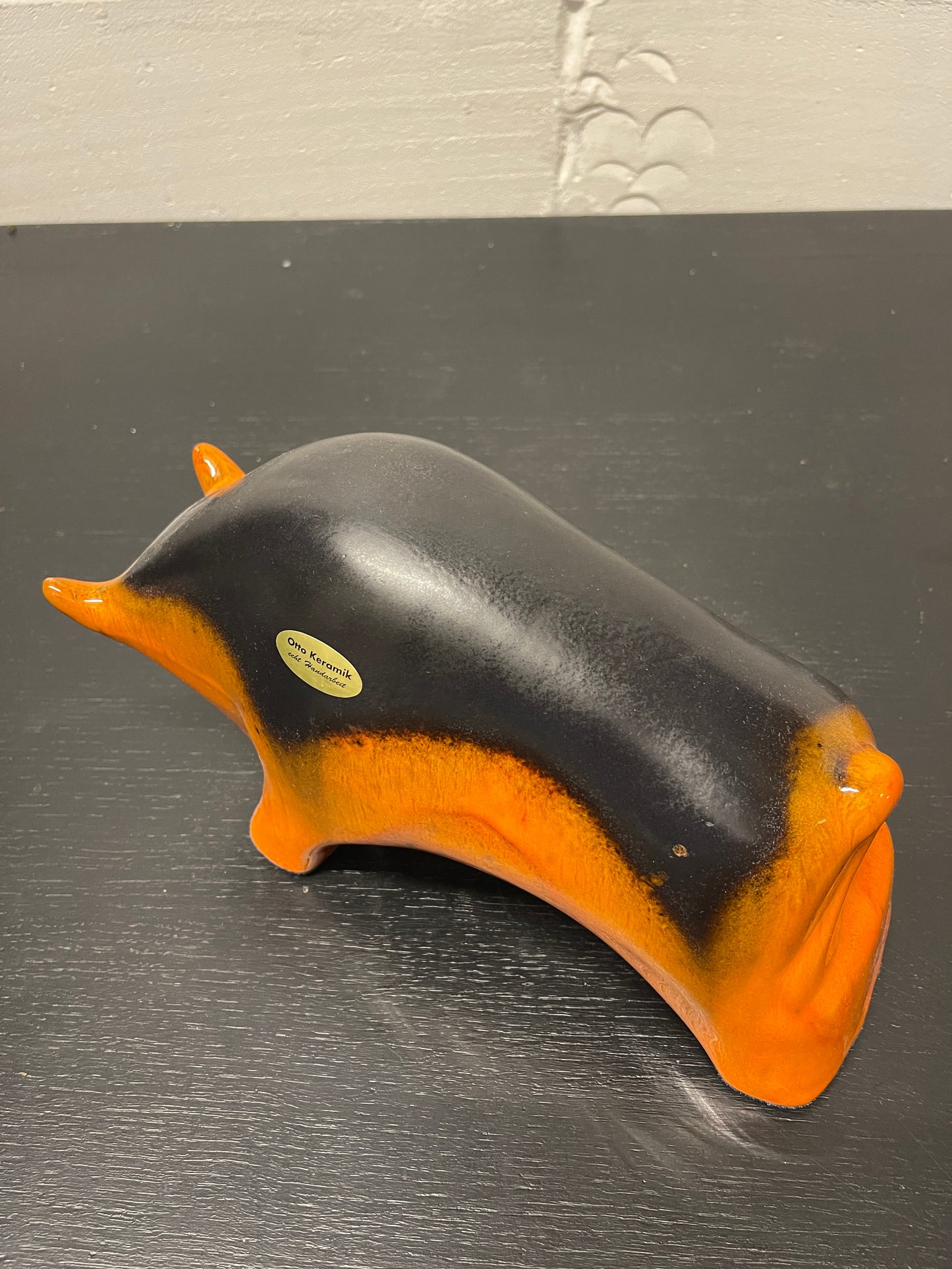 Otto Keramik Ceramic Bull West German Pottery Fat Lava