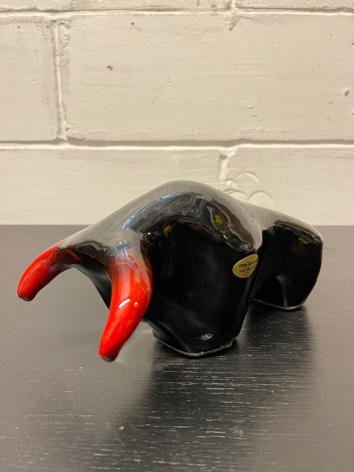 Otto Keramik Ceramic Bull West German Pottery Fat Lava