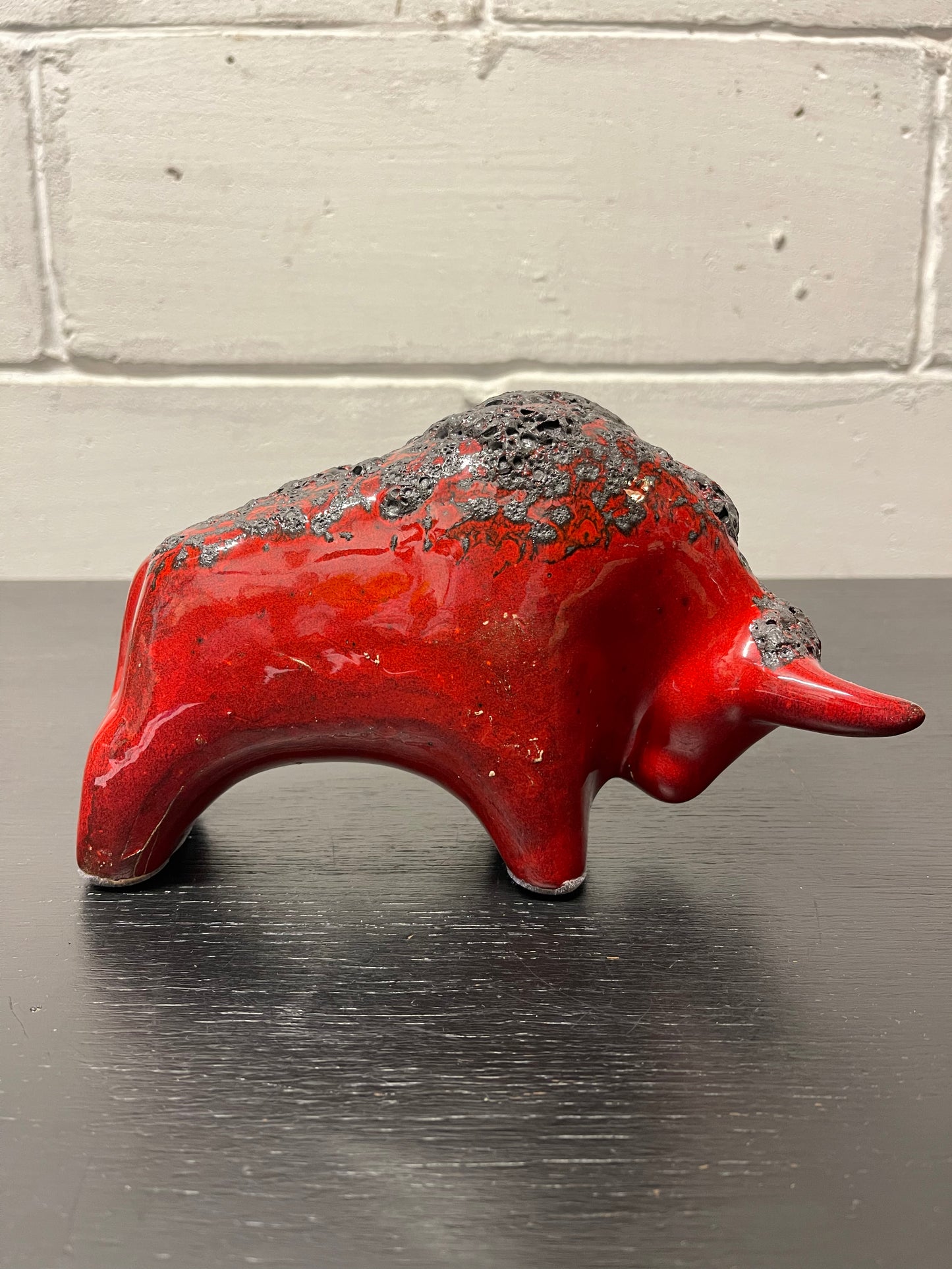 Otto Keramik Ceramic Bull West German Pottery Fat Lava