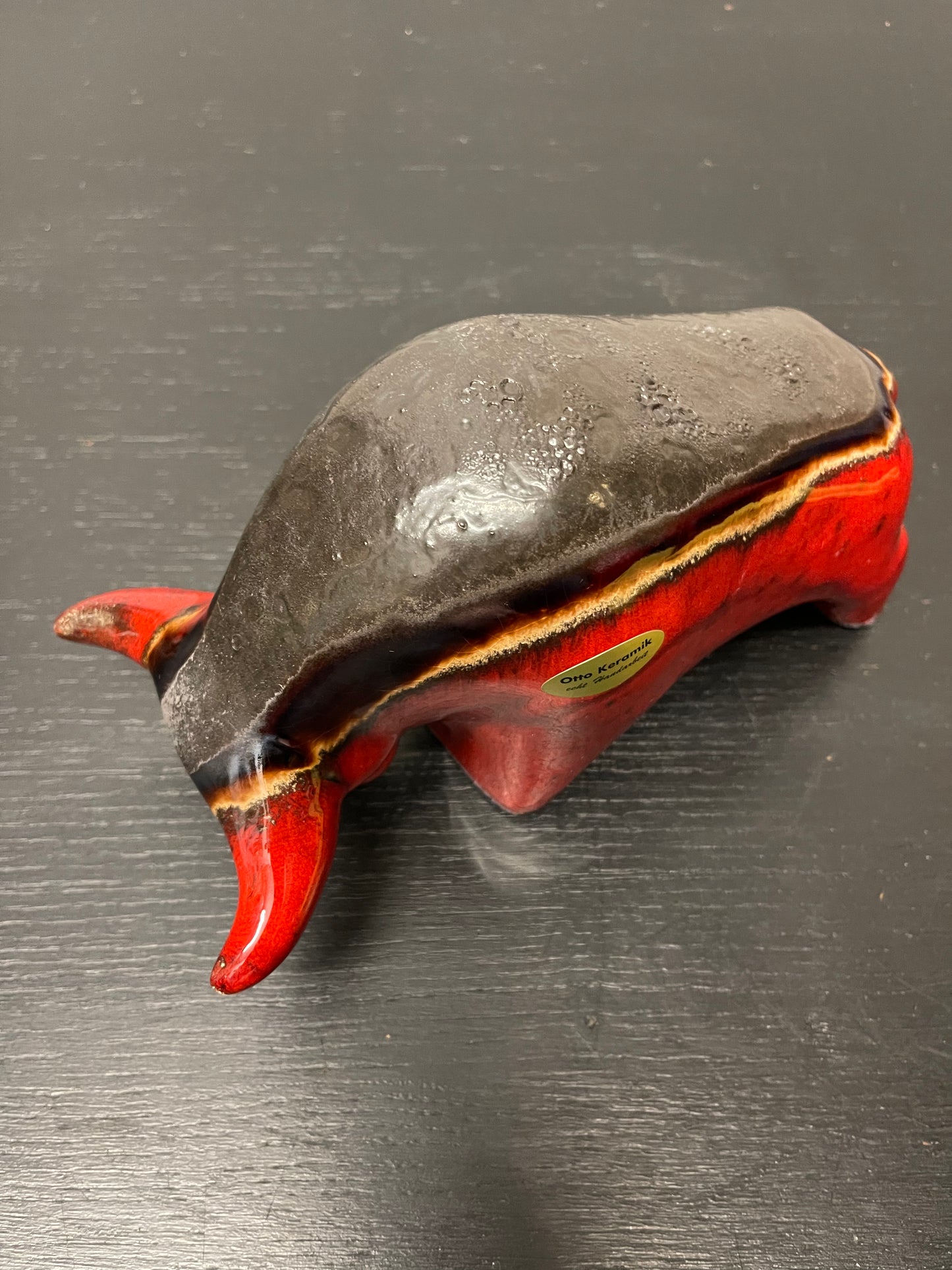 Otto Keramik Ceramic Bull West German Pottery Fat Lava